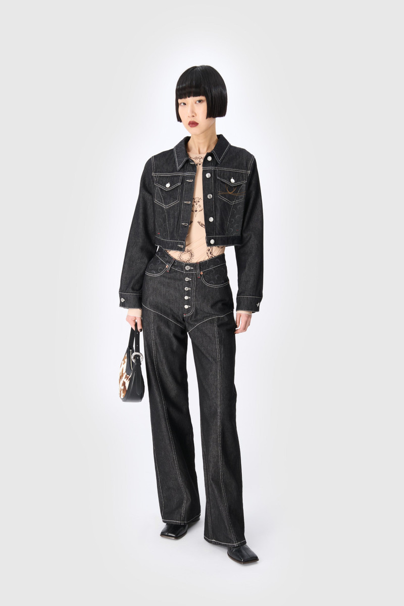 Marine Serre Moon Laser Denim Cropped Jacket outlook