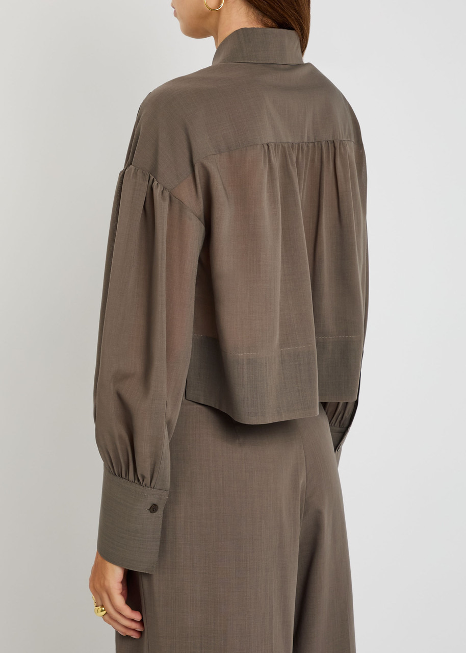Joseph Anais Cropped Wool-blend Shirt - 3