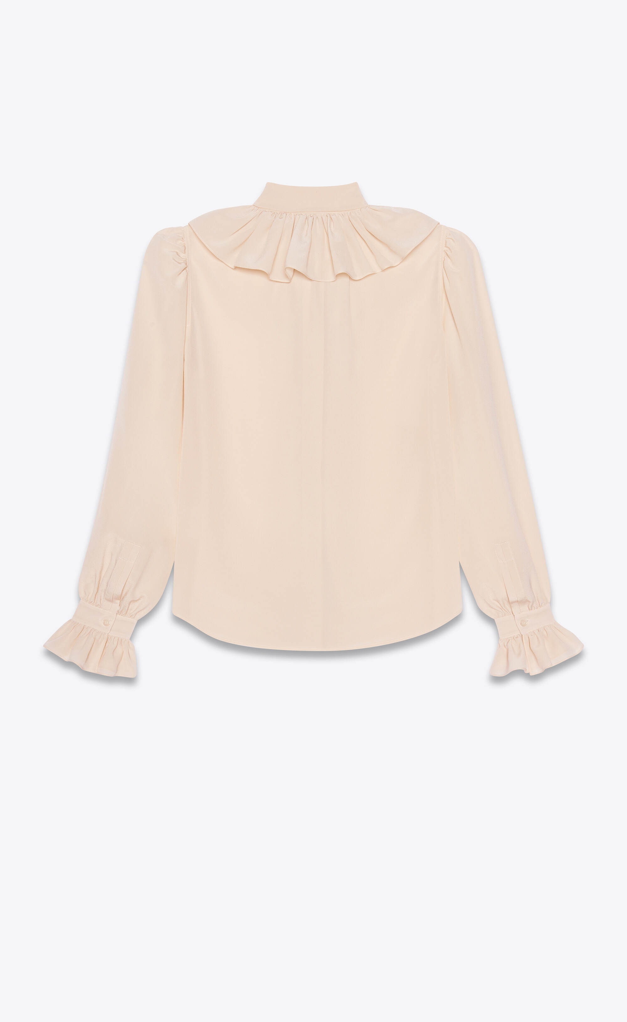 lavallière-neck ruffled blouse in crepe de chine - 4