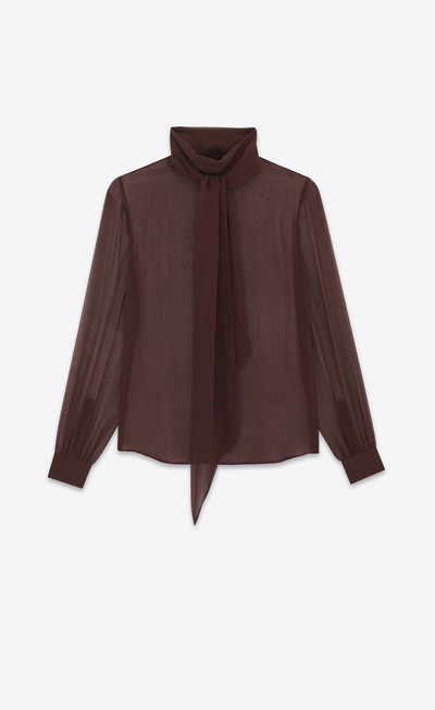 SAINT LAURENT lavallière-neck blouse in crepe muslin outlook
