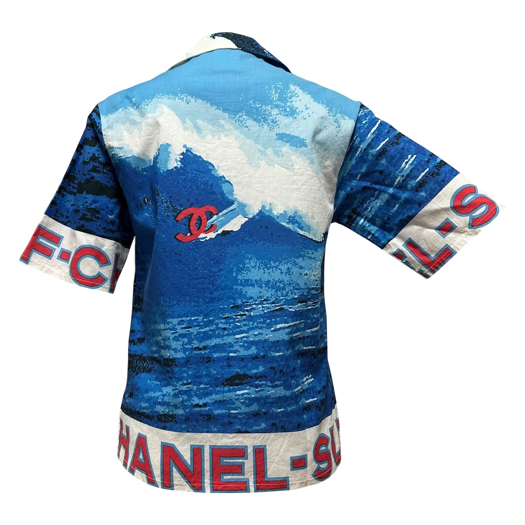 CHANEL Spring Summer 2002 Surf Logo Print Aloha Shirt - 2