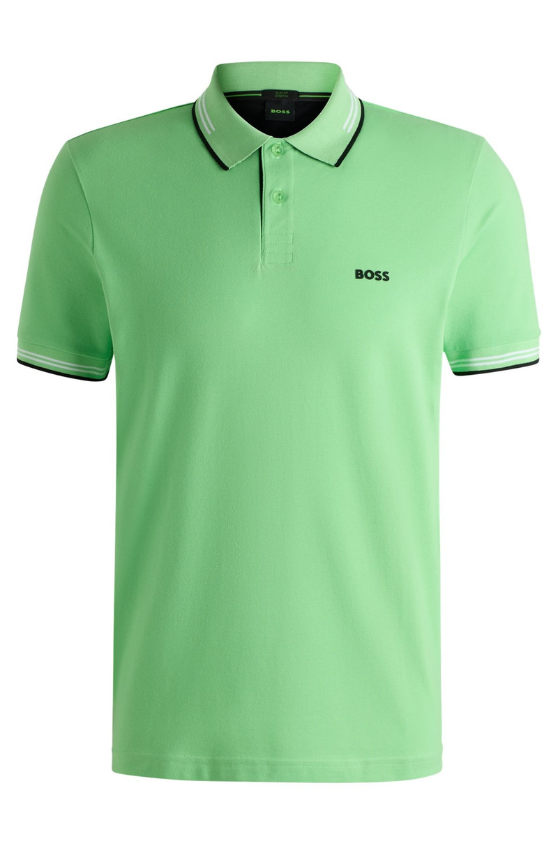 STRETCH-COTTON SLIM-FIT POLO SHIRT WITH BRANDING - 1