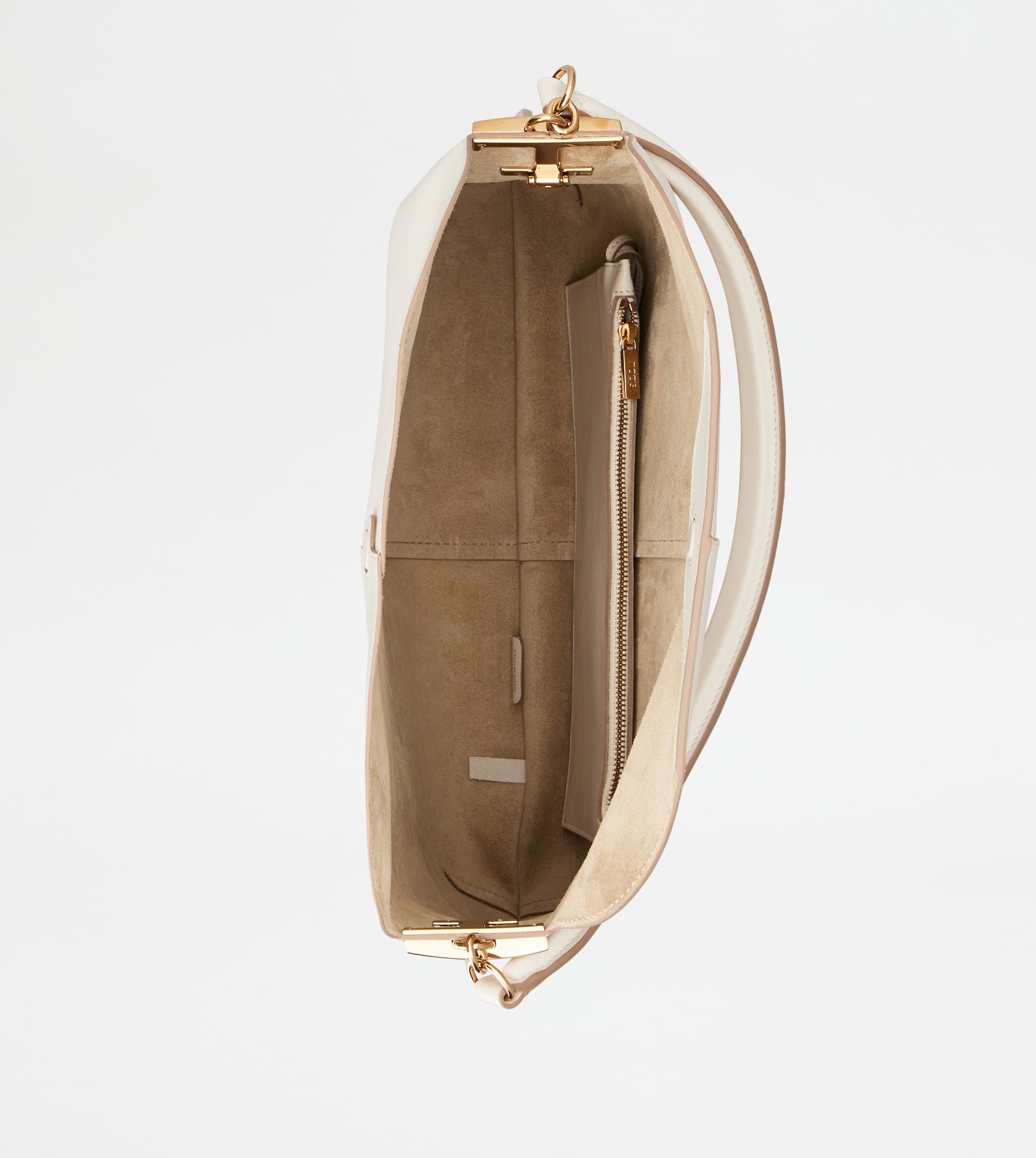 HOBO BAG TOD'S T CASE IN LEATHER LARGE - OFF WHITE - 5