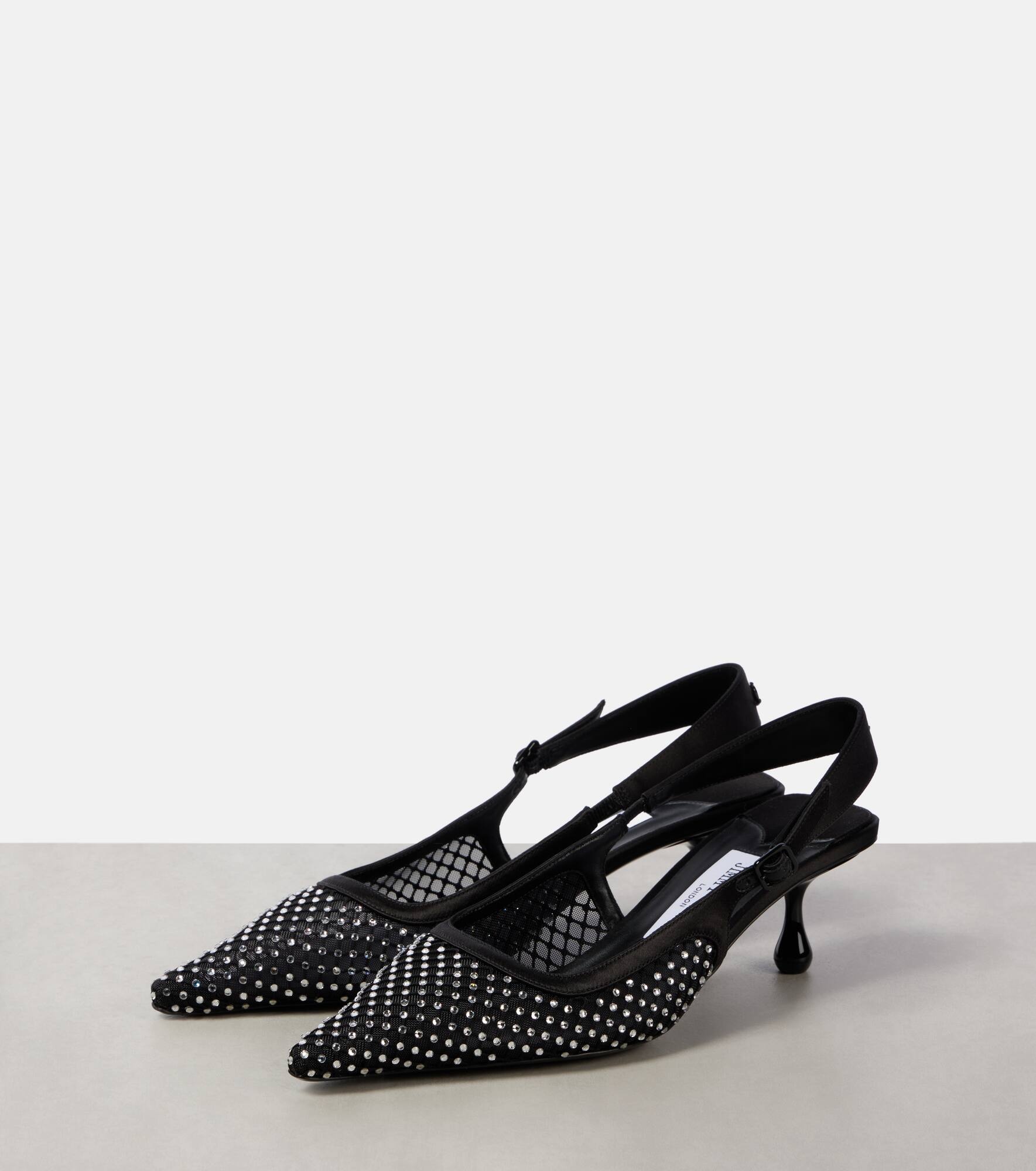 Amel 50 embellished mesh and satin pumps - 4