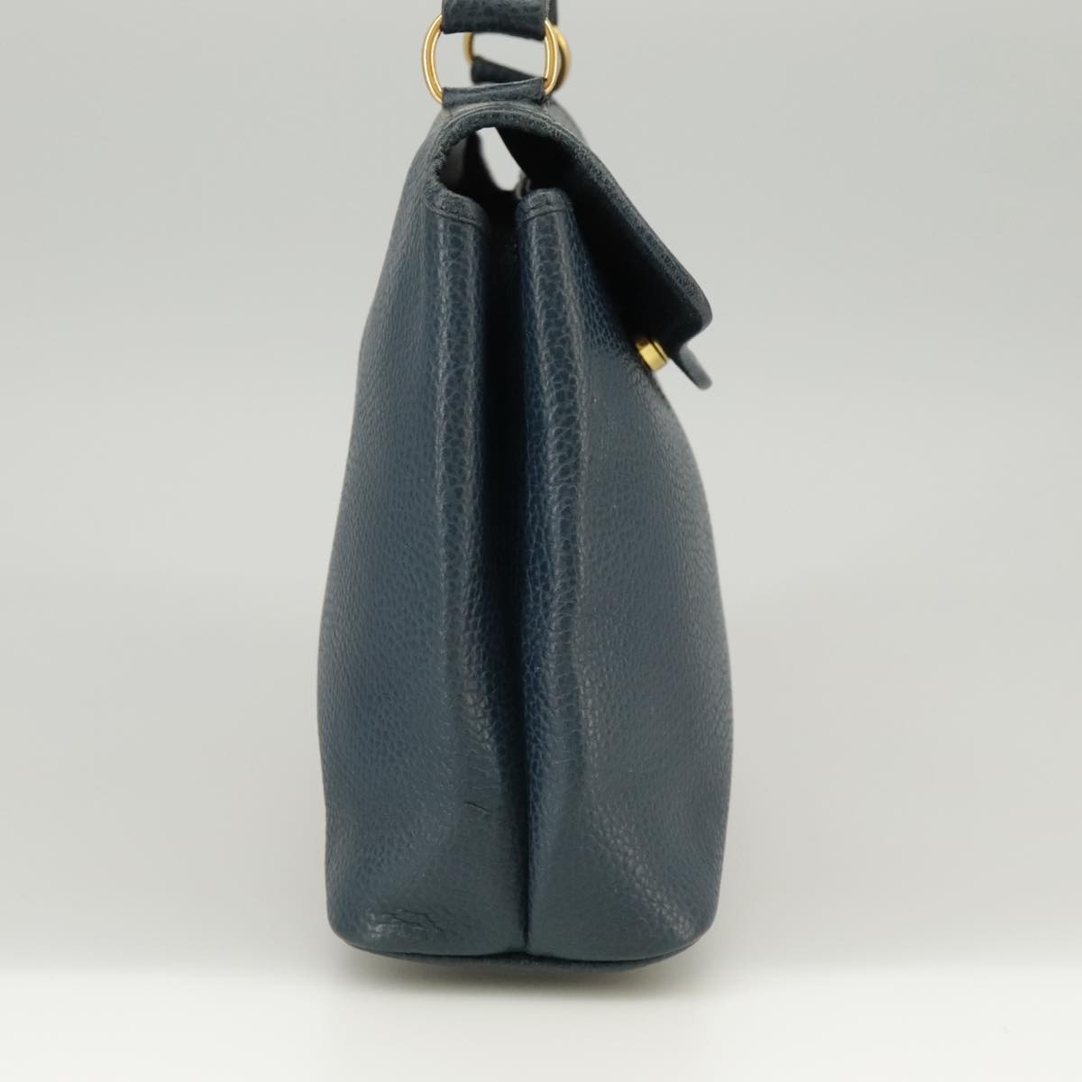 DIOR Hand Bag Leather Navy Gold - 4