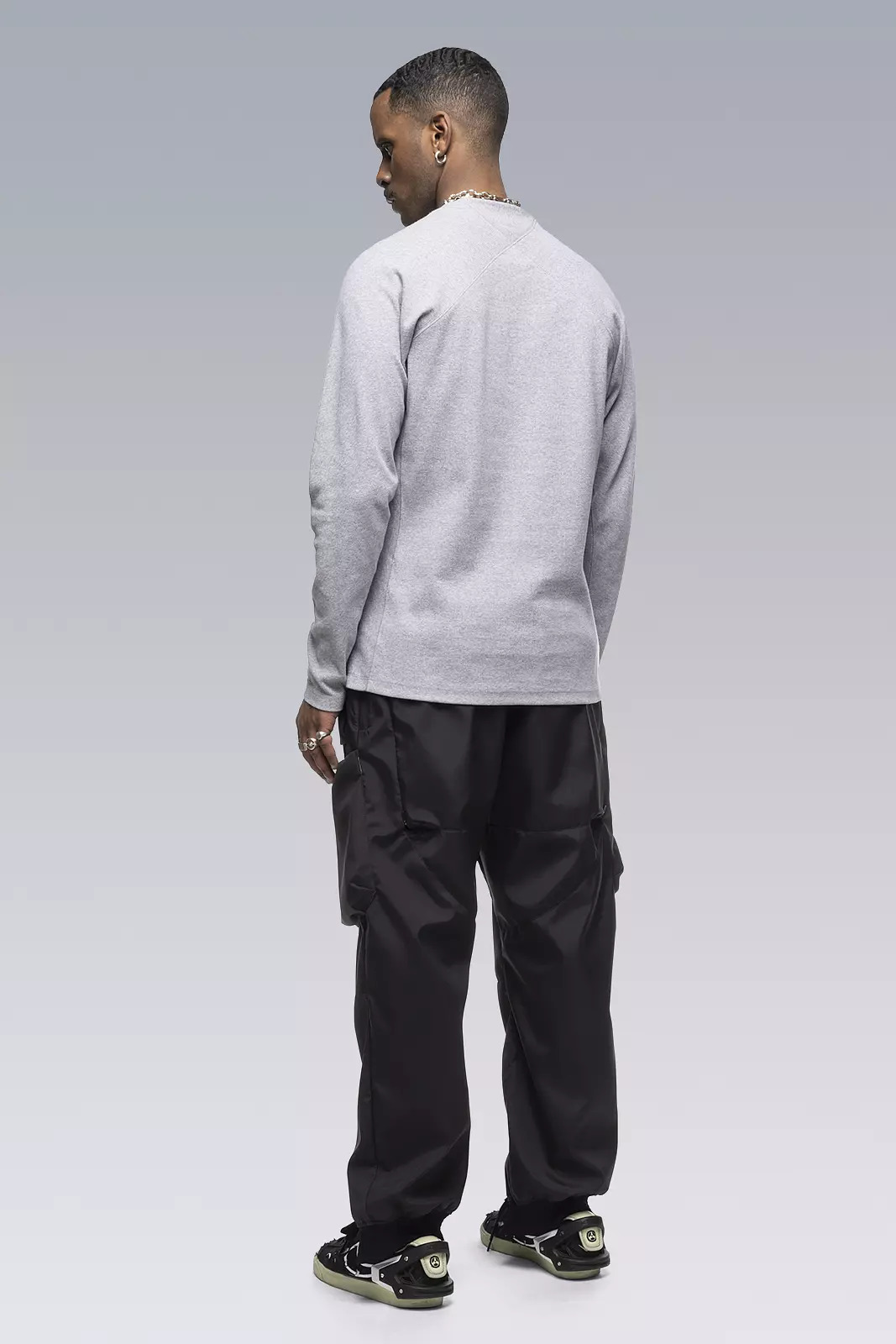 S27-PR Cotton Rib Longsleeve Shirt Gray Melange - 6
