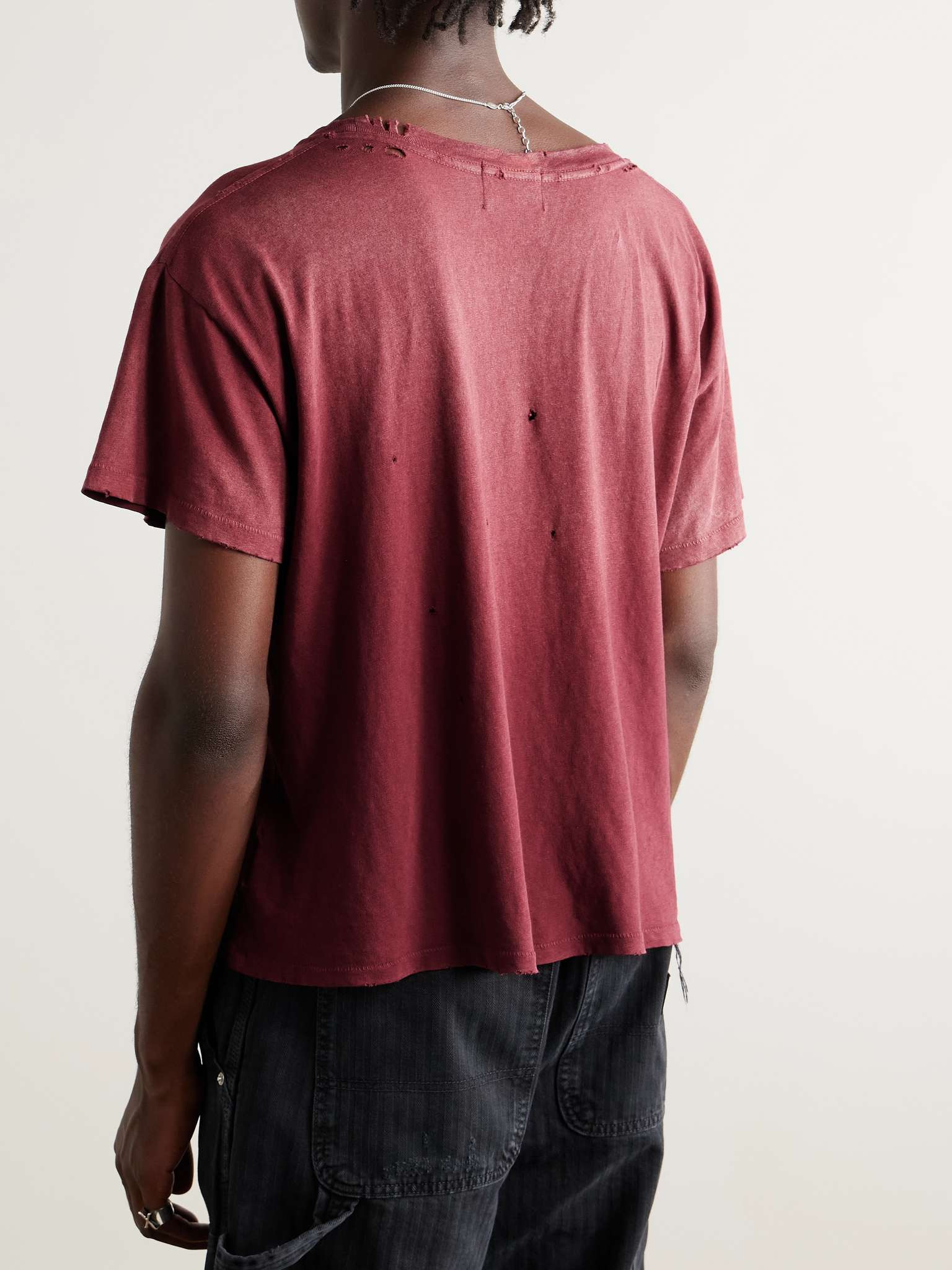 Church Cropped Distressed Printed Cotton-Jersey T-Shirt - 3