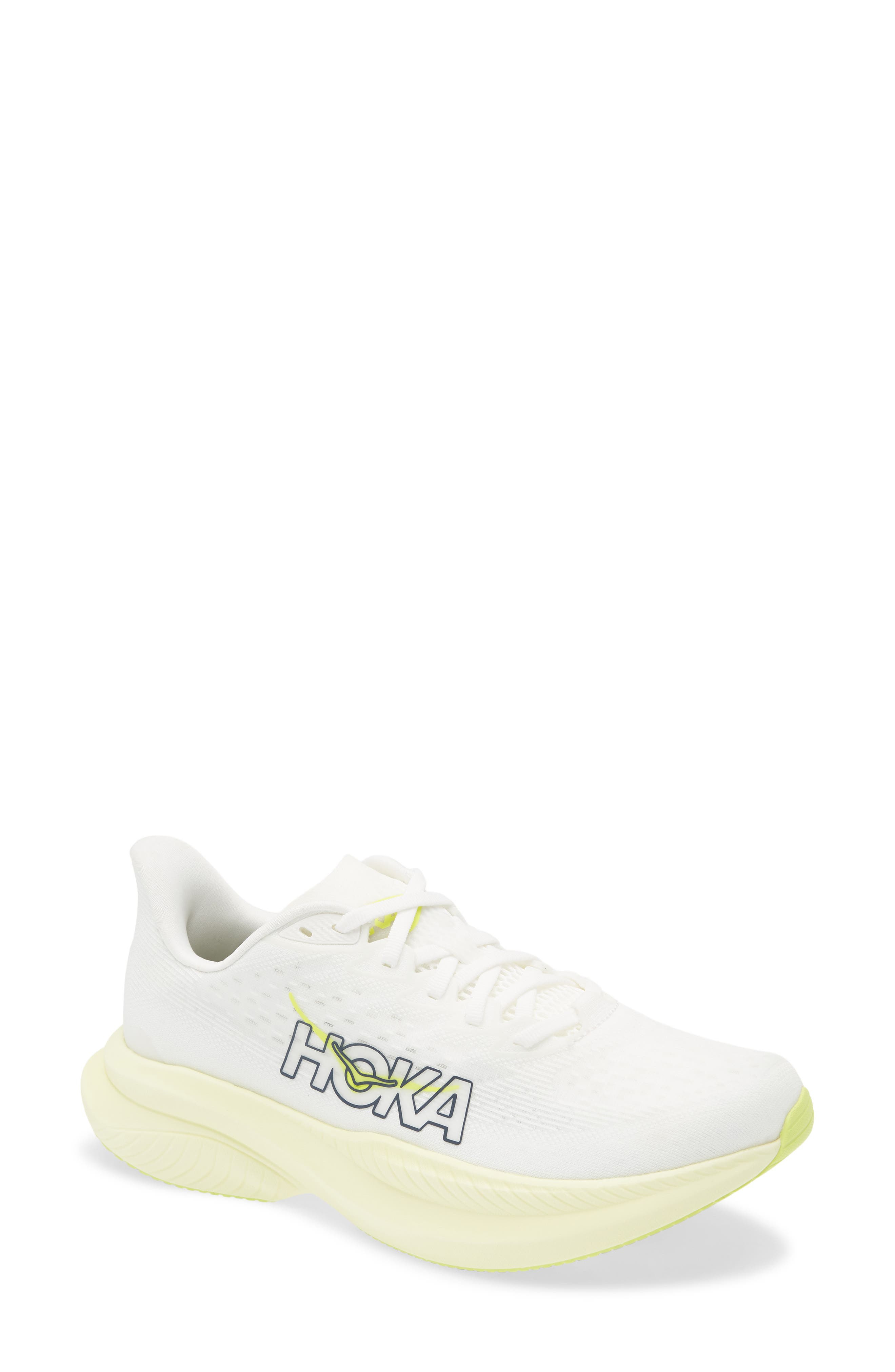 HOKA Mach 6 Running Shoe in White /Neon Hoka Citrus at Nordstrom - 1