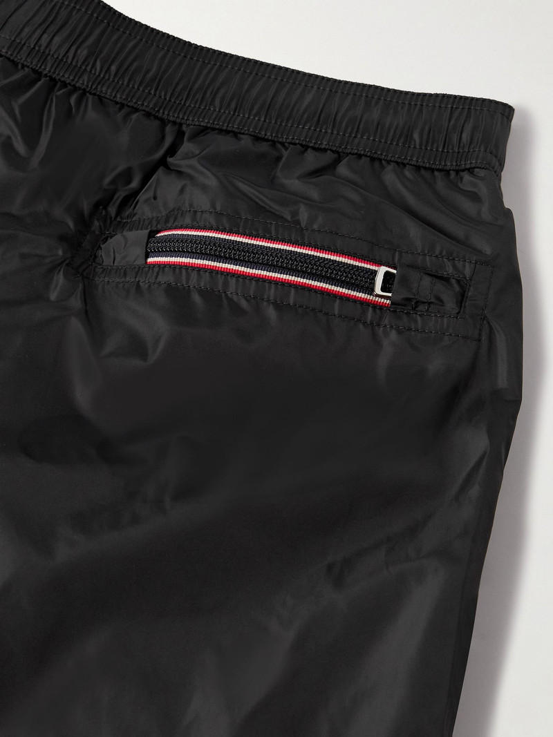 Moncler Straight-Leg Mid-Length Logo-Appliquéd Swim Shorts Black outlook