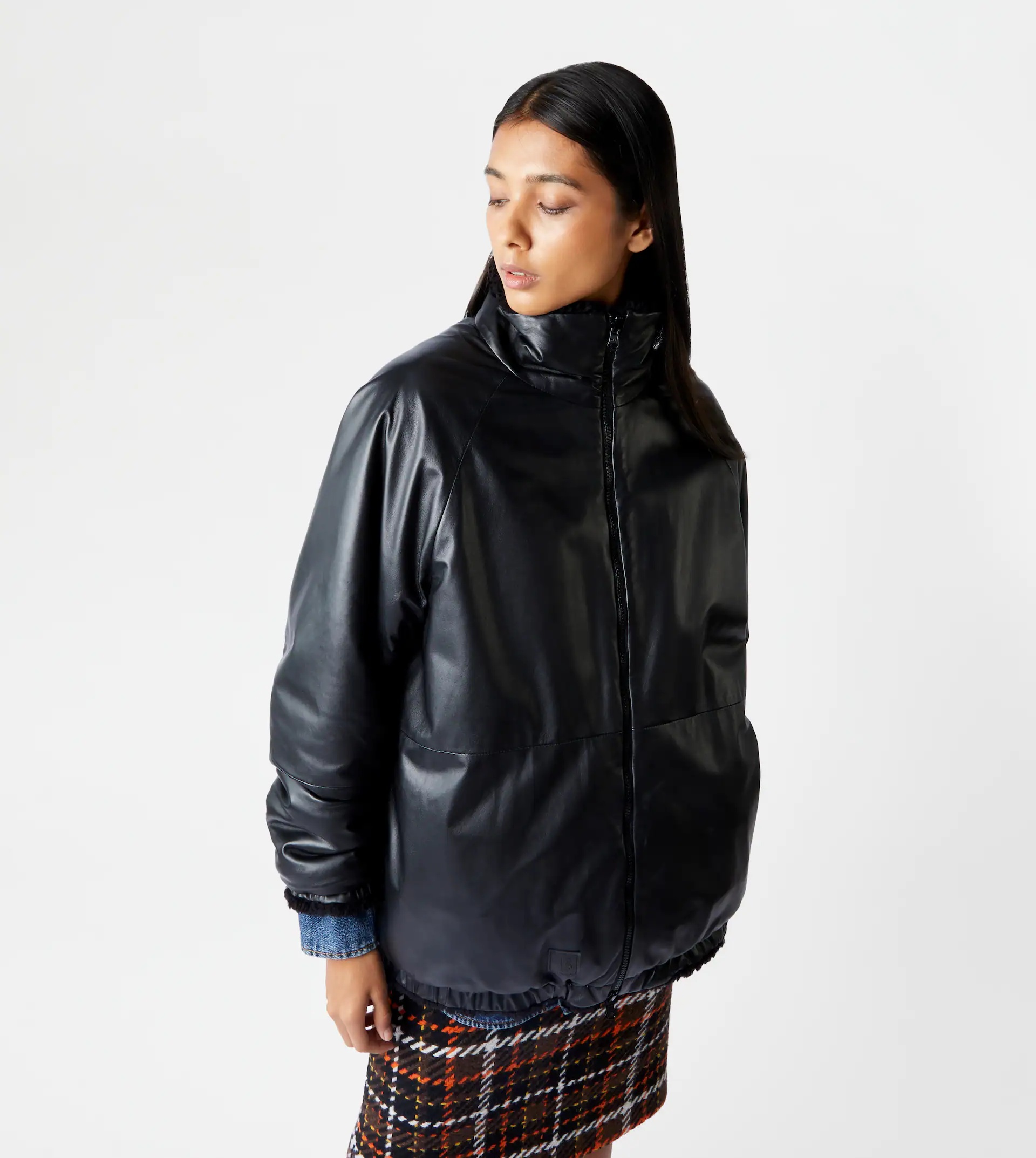 TOD'S BOMBER JACKET IN LEATHER - BLACK - 7