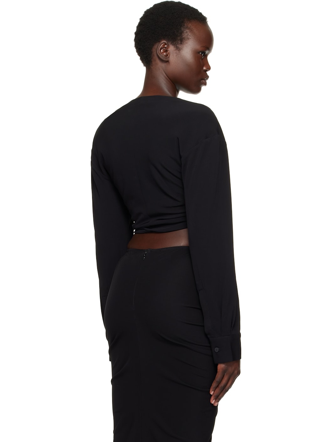 Black Vivenda Drape Top - 3
