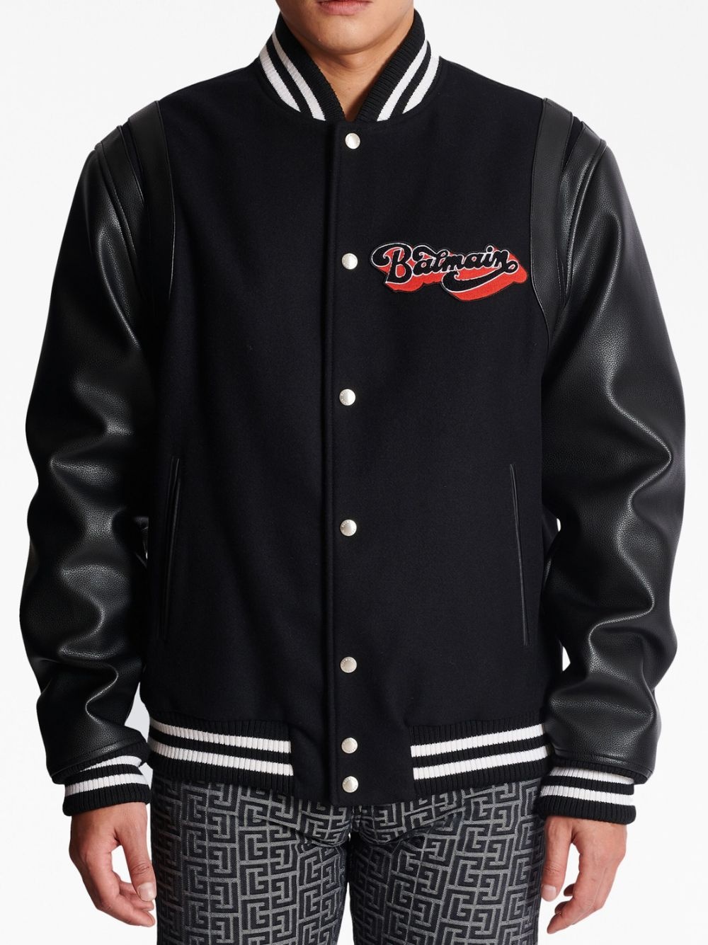LOGO-PATCH VIRGIN WOOL BOMBER JACKET - 5