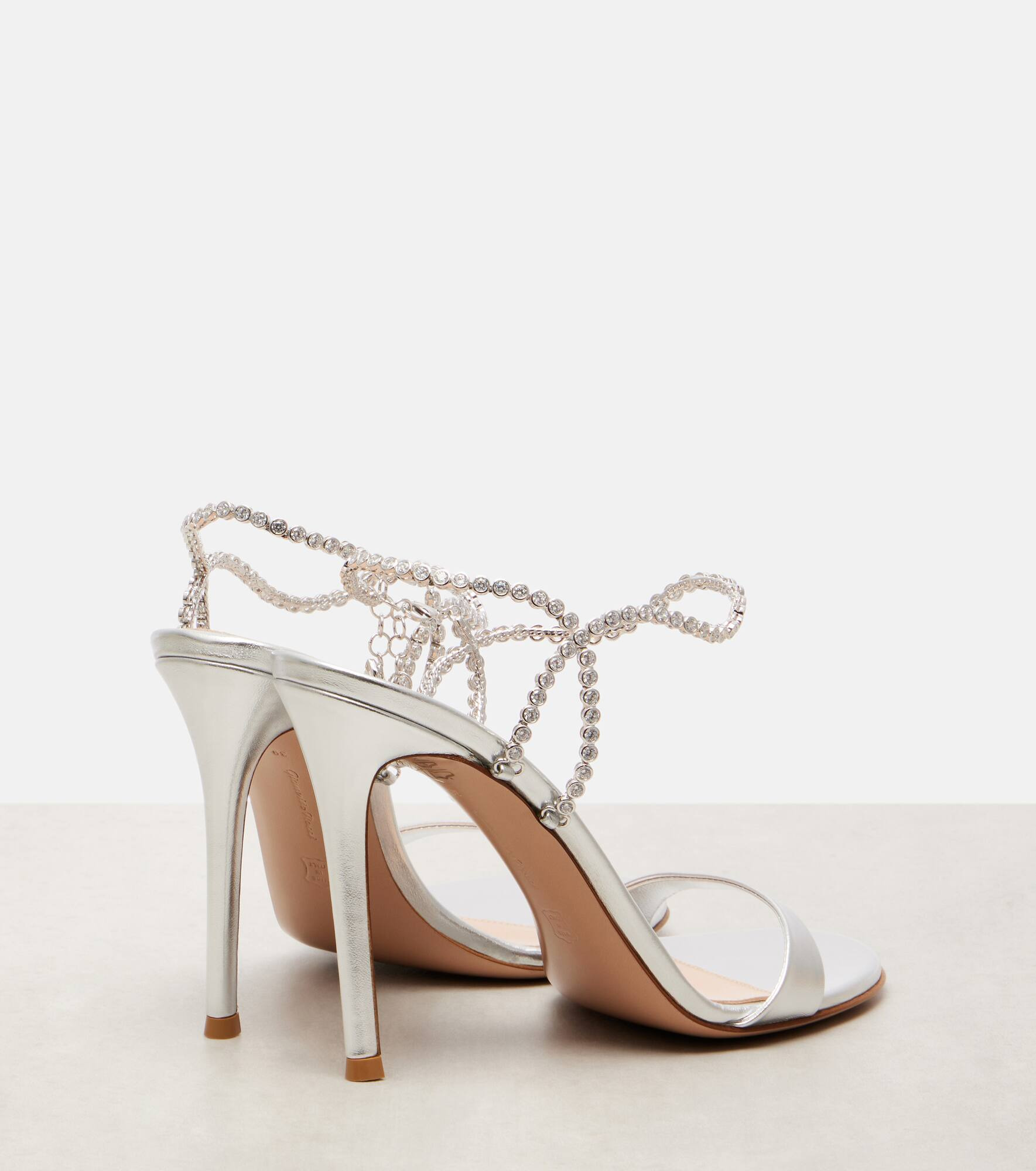 105 embellished metallic leather sandals - 2