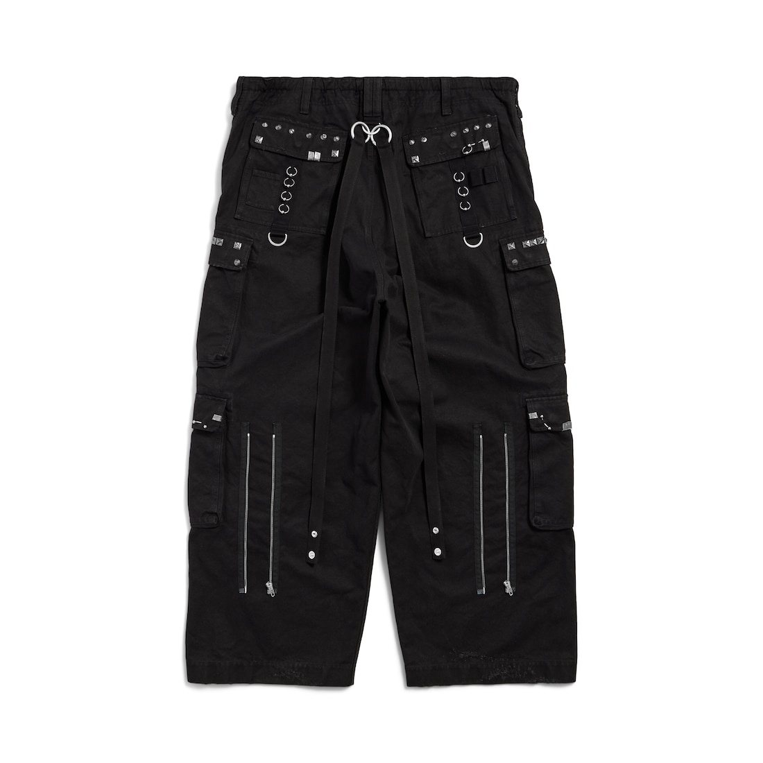 Men's Studded Cargo Pants in Black - 2