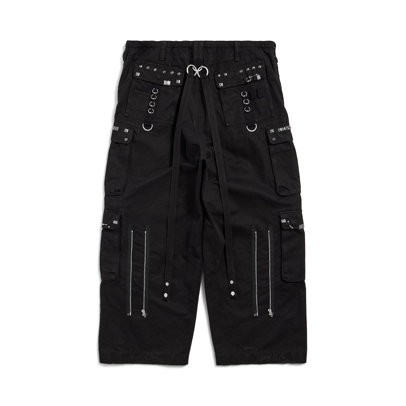 BALENCIAGA Men's Studded Cargo Pants in Black outlook