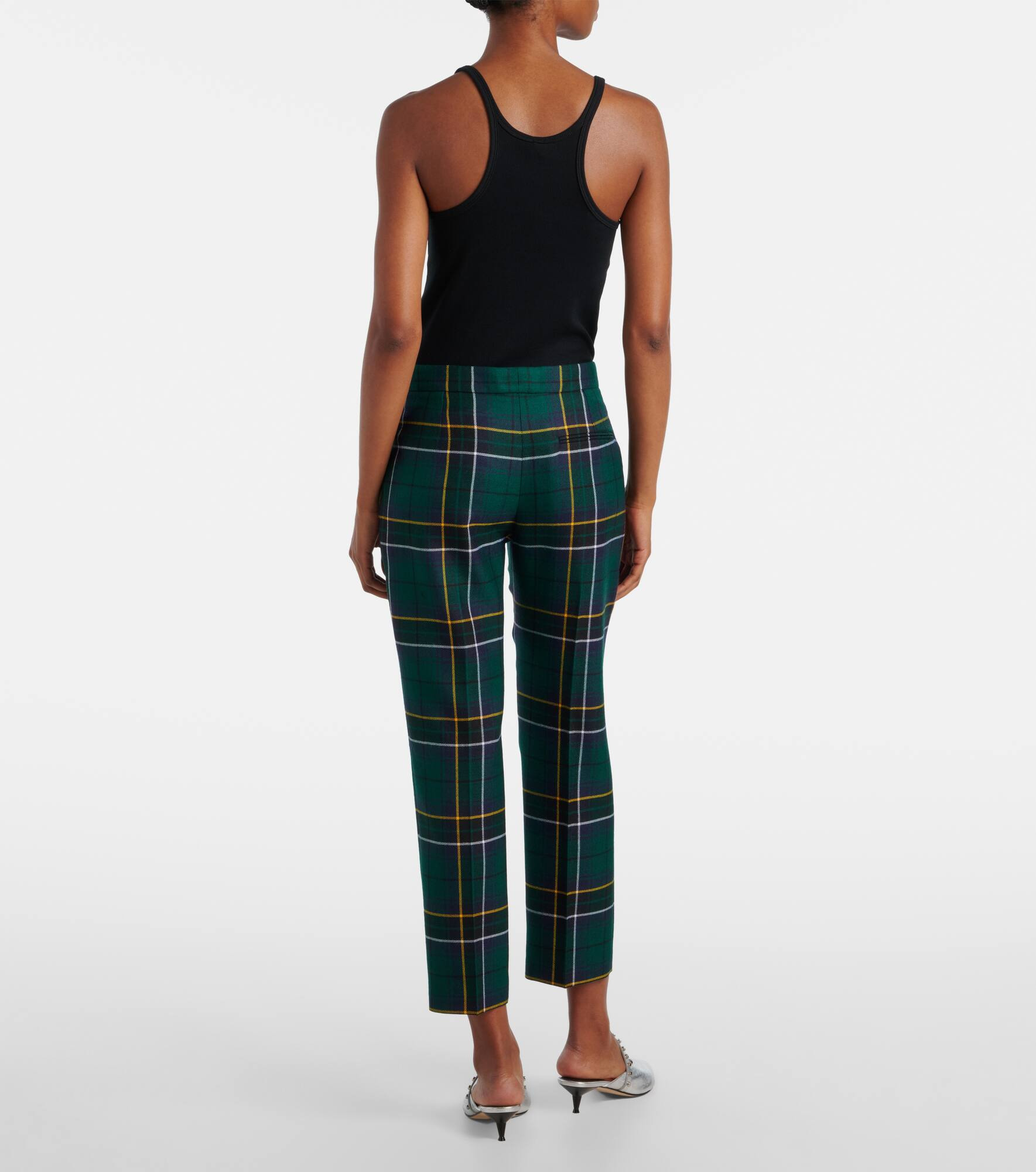Plaid wool straight pants - 3