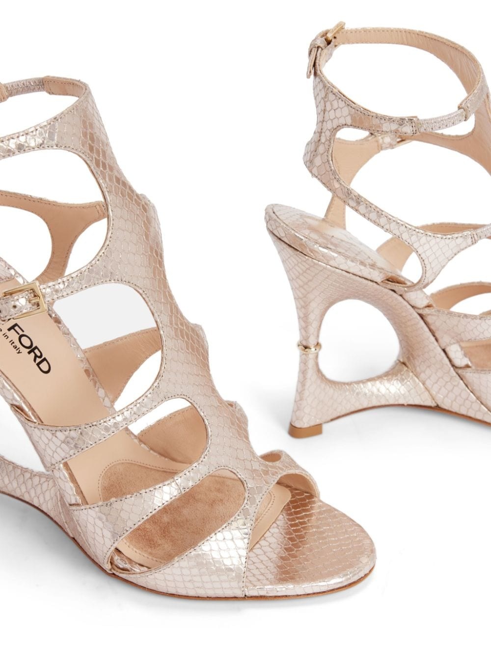 105mm caged leather sandals - 4