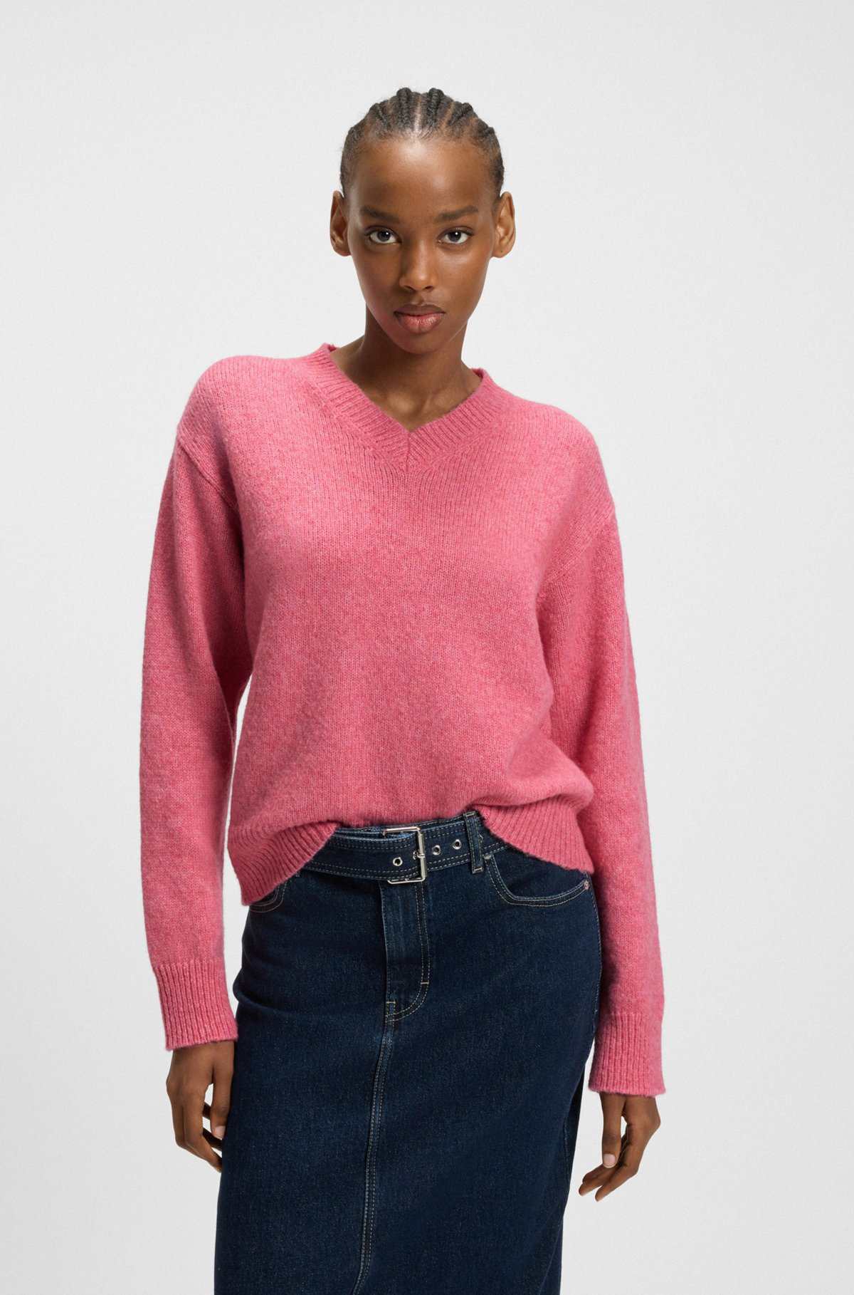 V-NECK SWEATER IN WOOL WITH LOGO DETAIL - 2