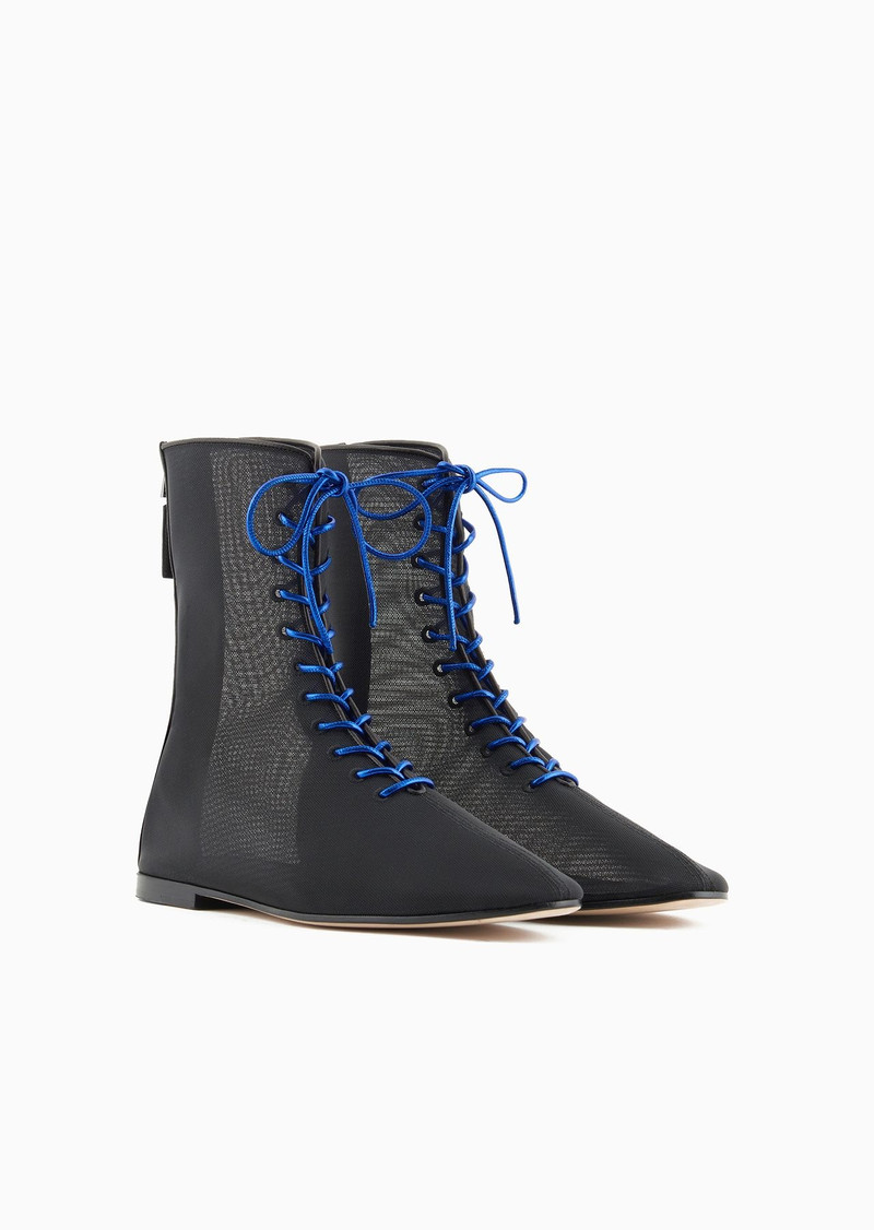 Tulle and nappa-leather ankle boots 2