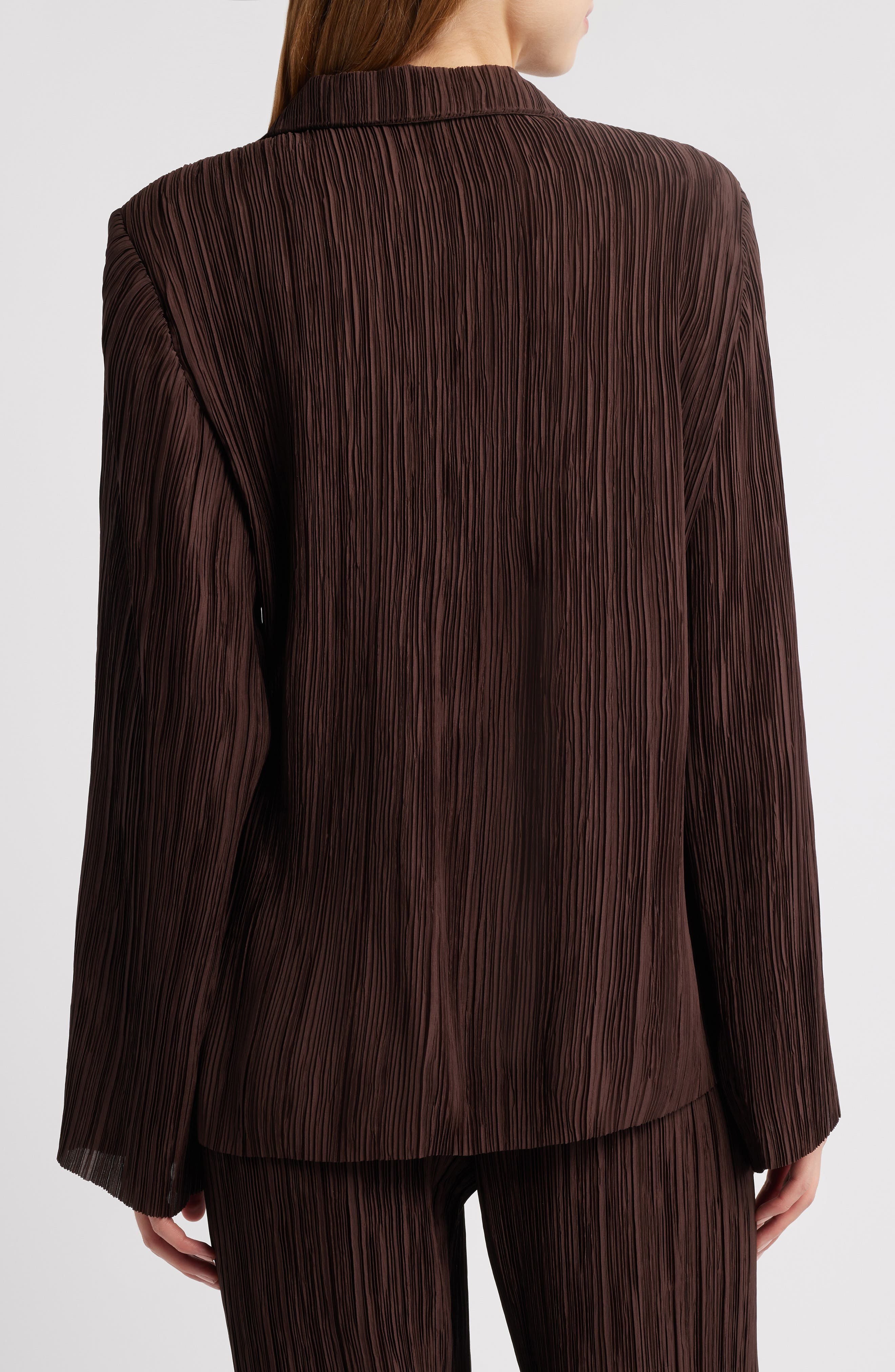 Cult Gaia Alyona Plissé Shirt in Java at Nordstrom - 2