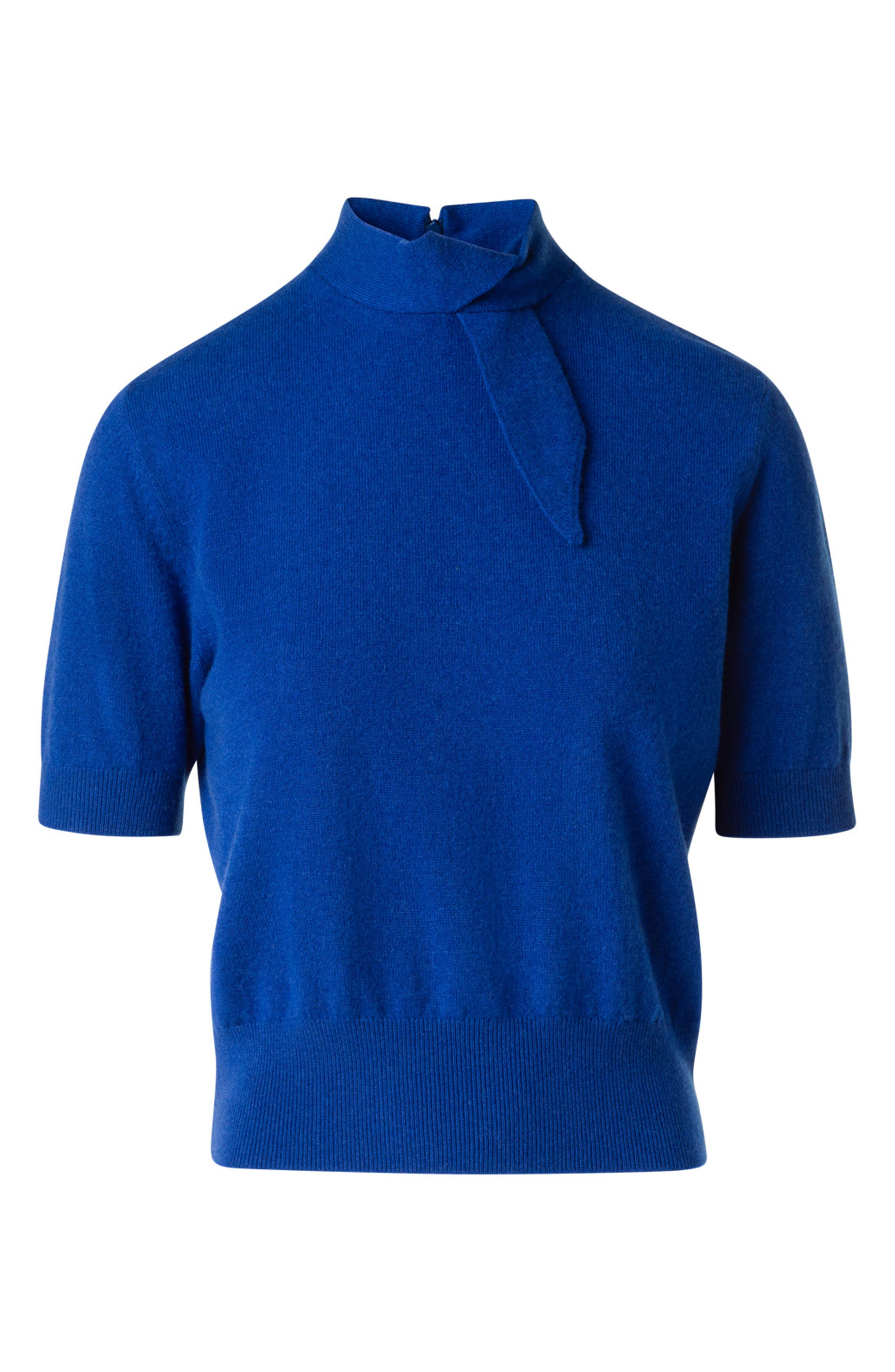 Akris Short Sleeve Cashmere Scarf Neck Sweater in Royal Blue at Nordstrom - 5