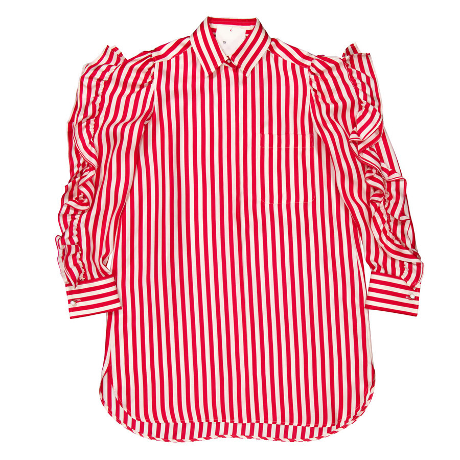 Max Mara Manna Striped Silk Shirt Dress - 5