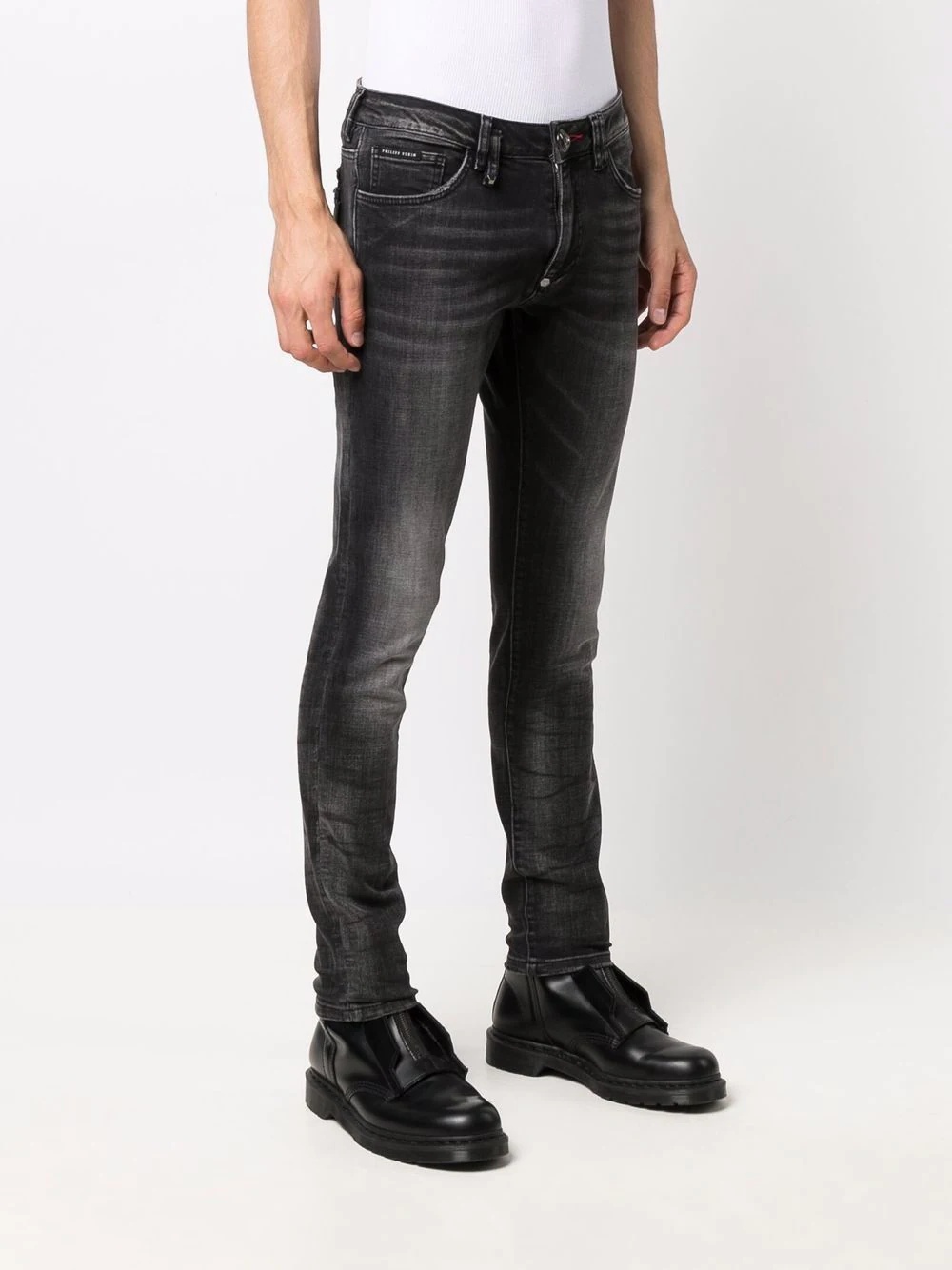 distressed straight-leg jeans - 3