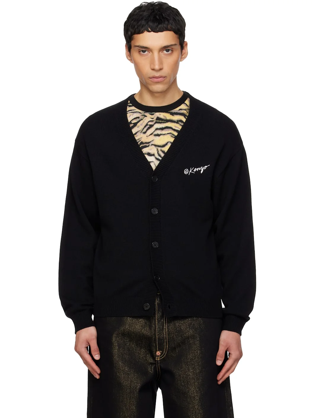 Black Kenzo Paris 'KENZO Wild Tiger' Cardigan - 1