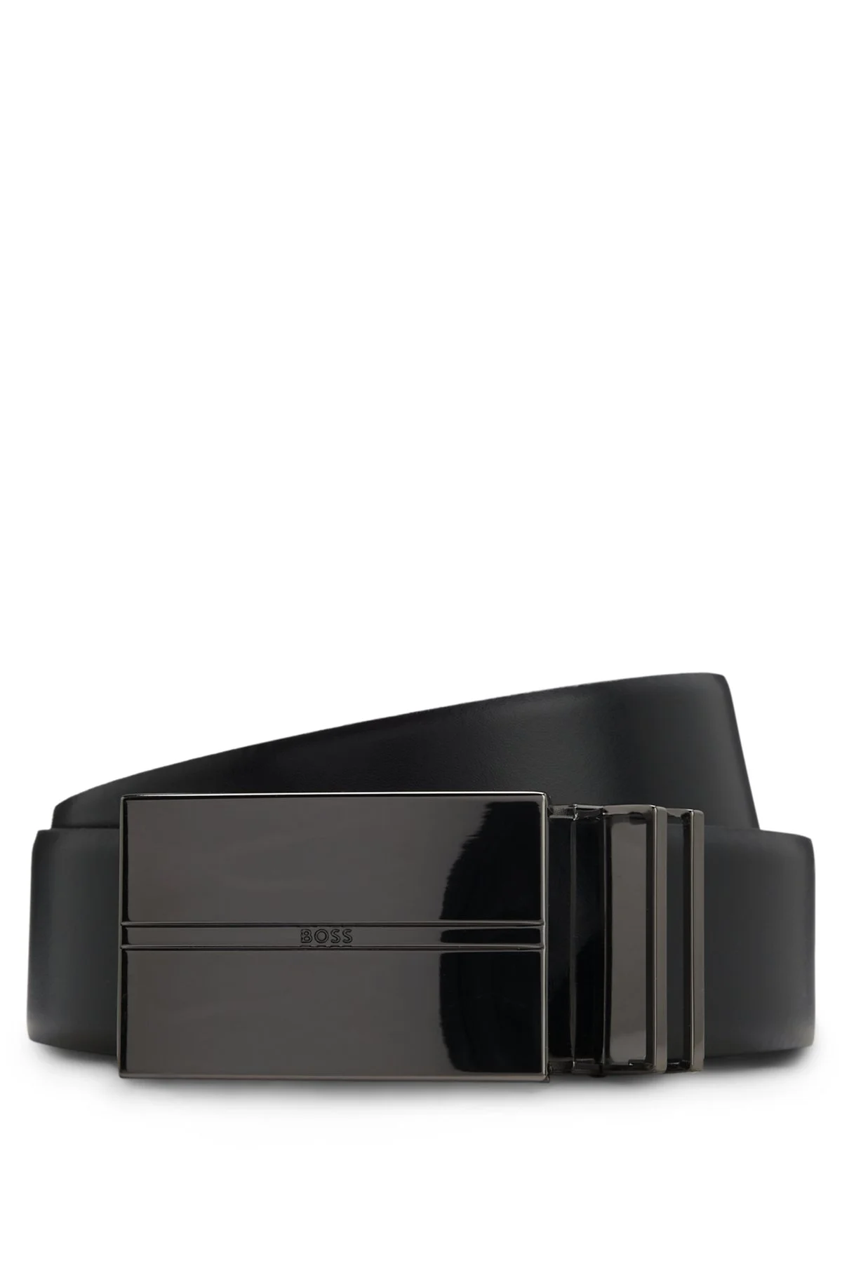 REVERSIBLE ITALIAN-LEATHER BELT WITH INTERCHANGEABLE BUCKLES - 1
