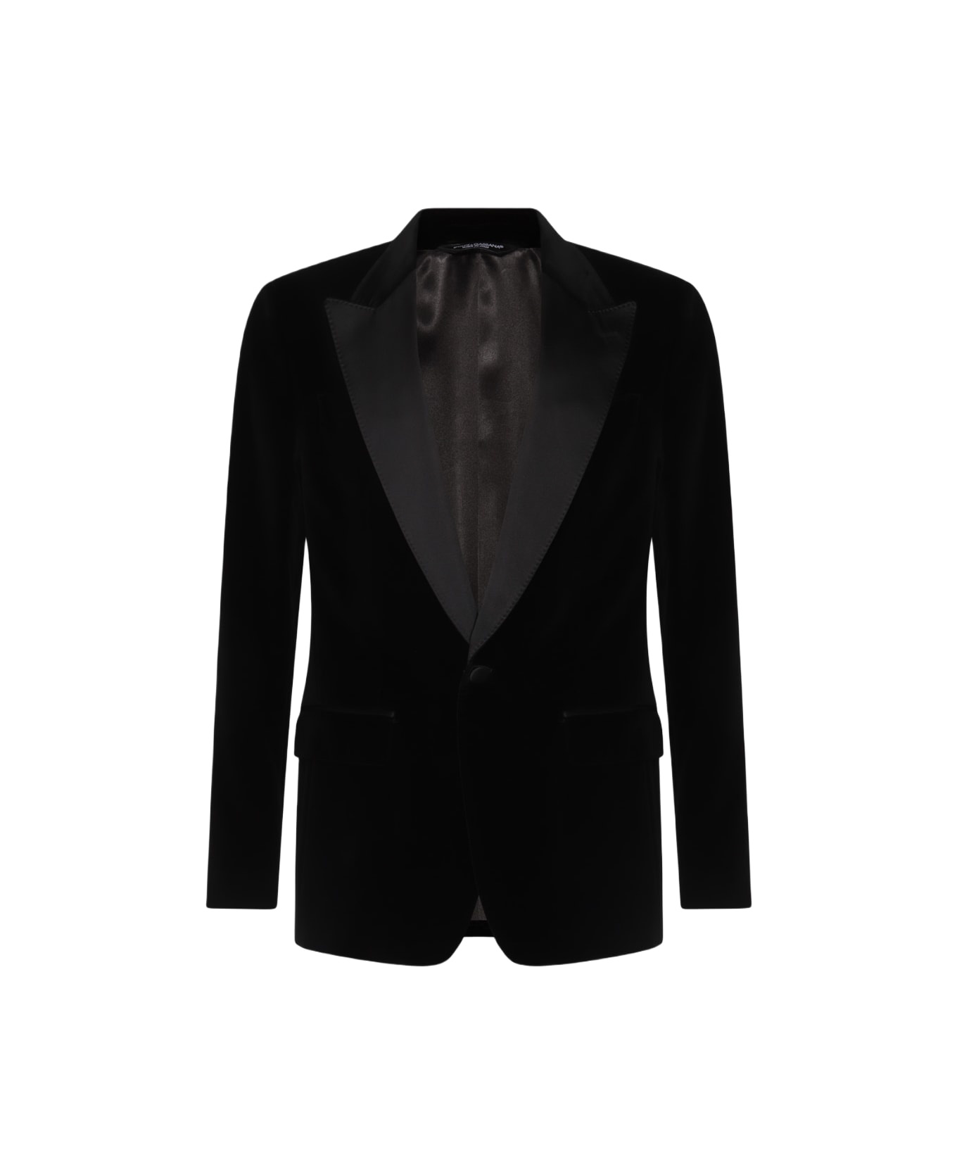 Black Cotton Blazer - 1