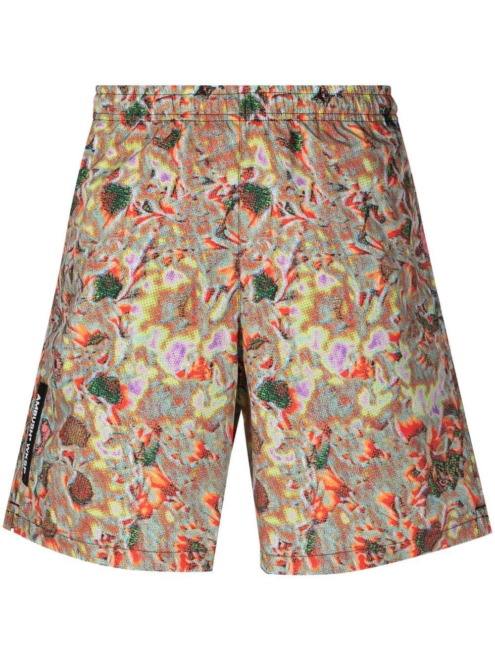 WKSP abstract-print swimming shorts - 1