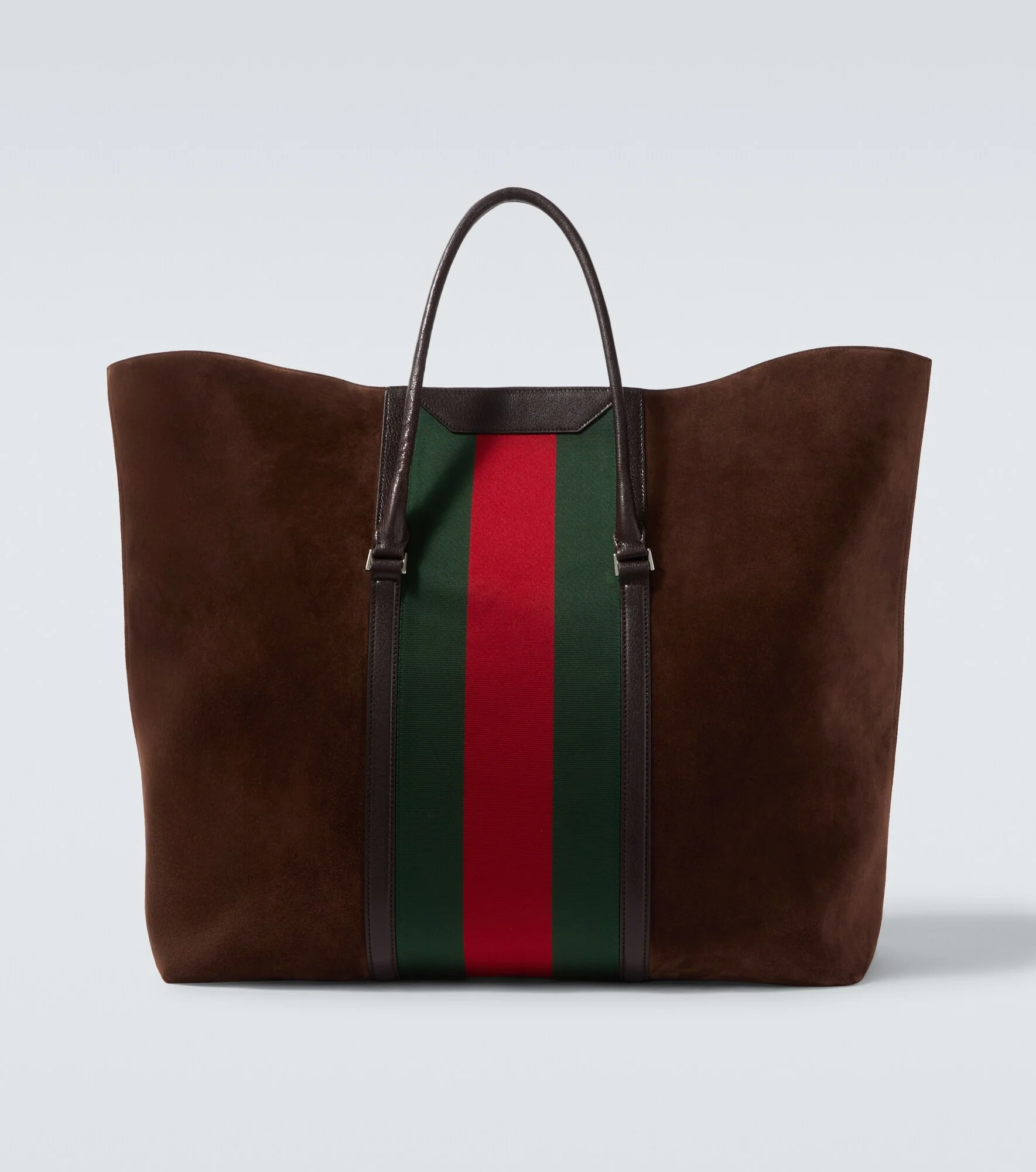 Web Stripe suede tote bag - 1