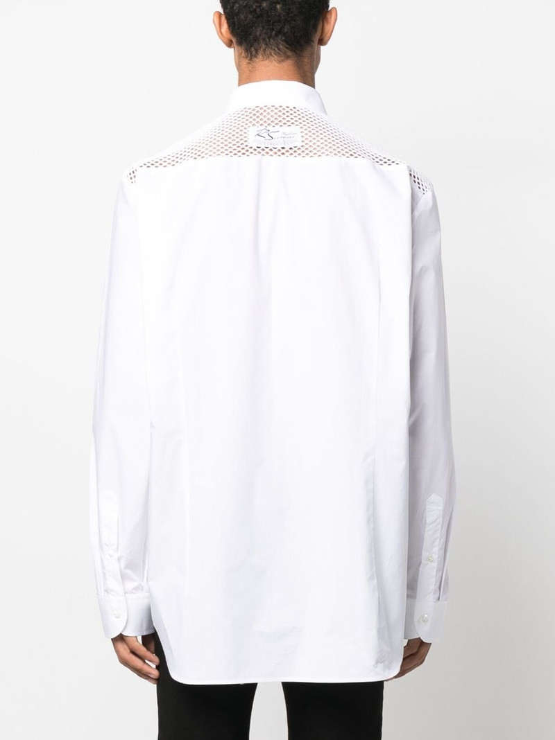 mesh-detail cotton shirt 4