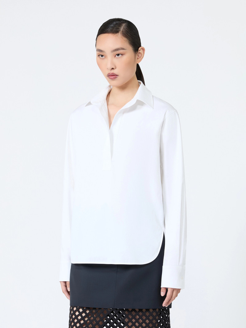 VIOLINO Stretch cotton shirt - OPTICAL WHITE 3