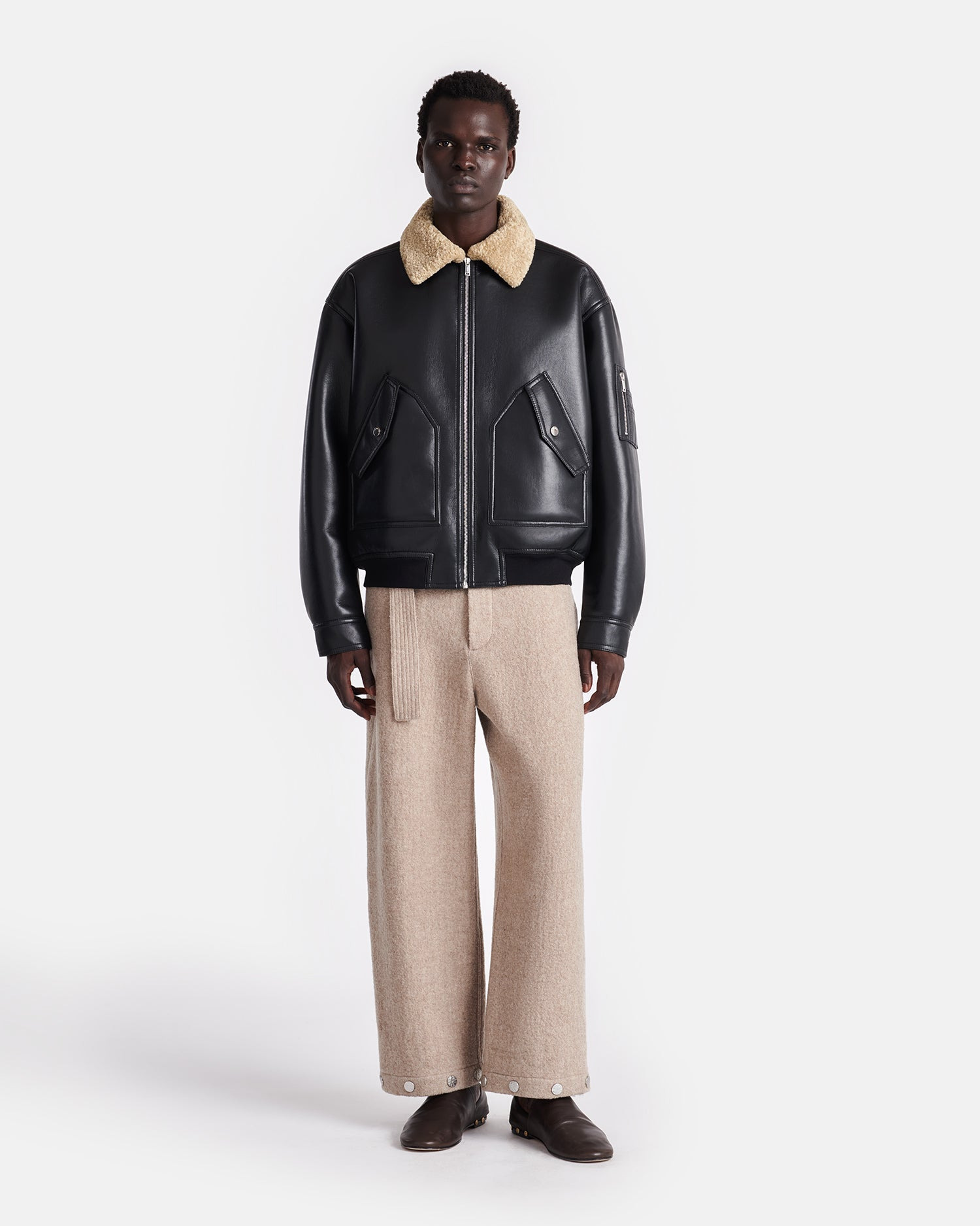 Bonded Shearling Flight Jacket - 4