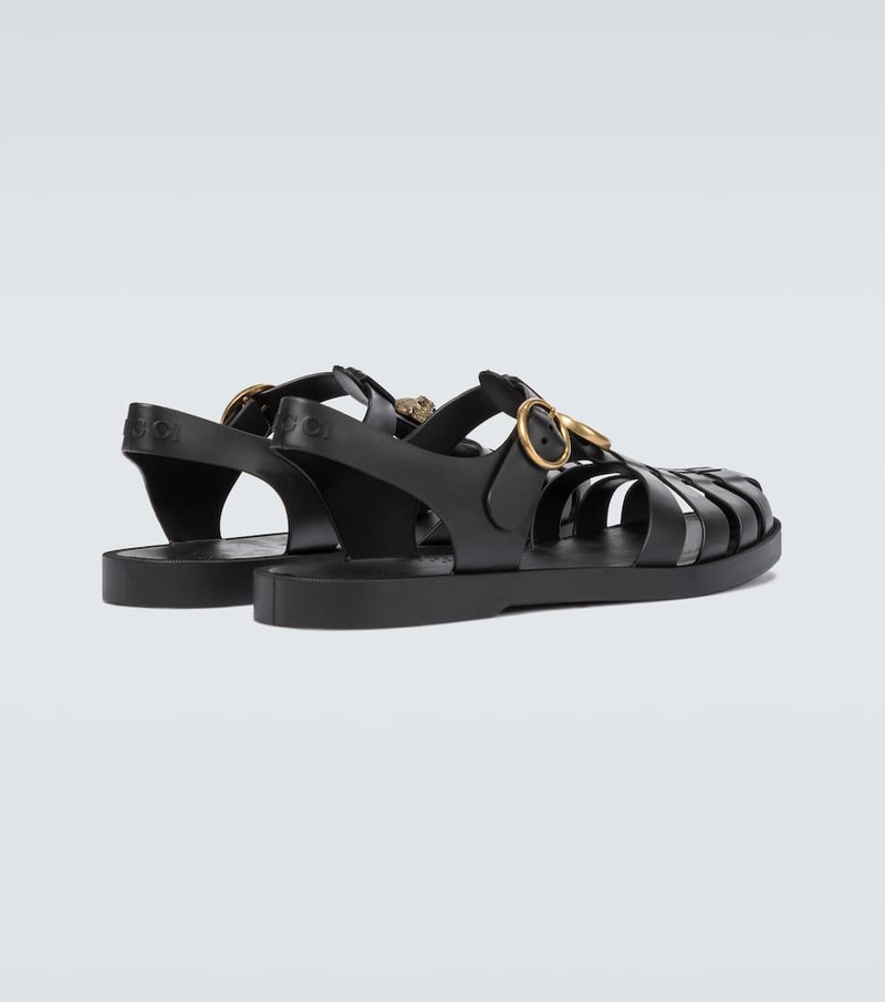 Rubber buckle strap sandals 6