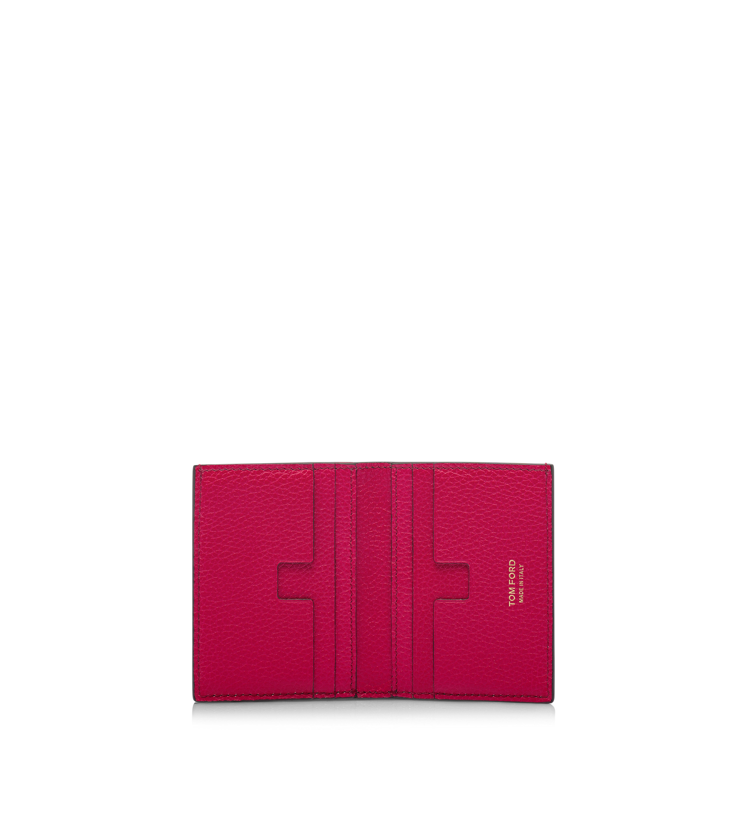 GRAIN LEATHER FOLDING CARDHOLDER - 3