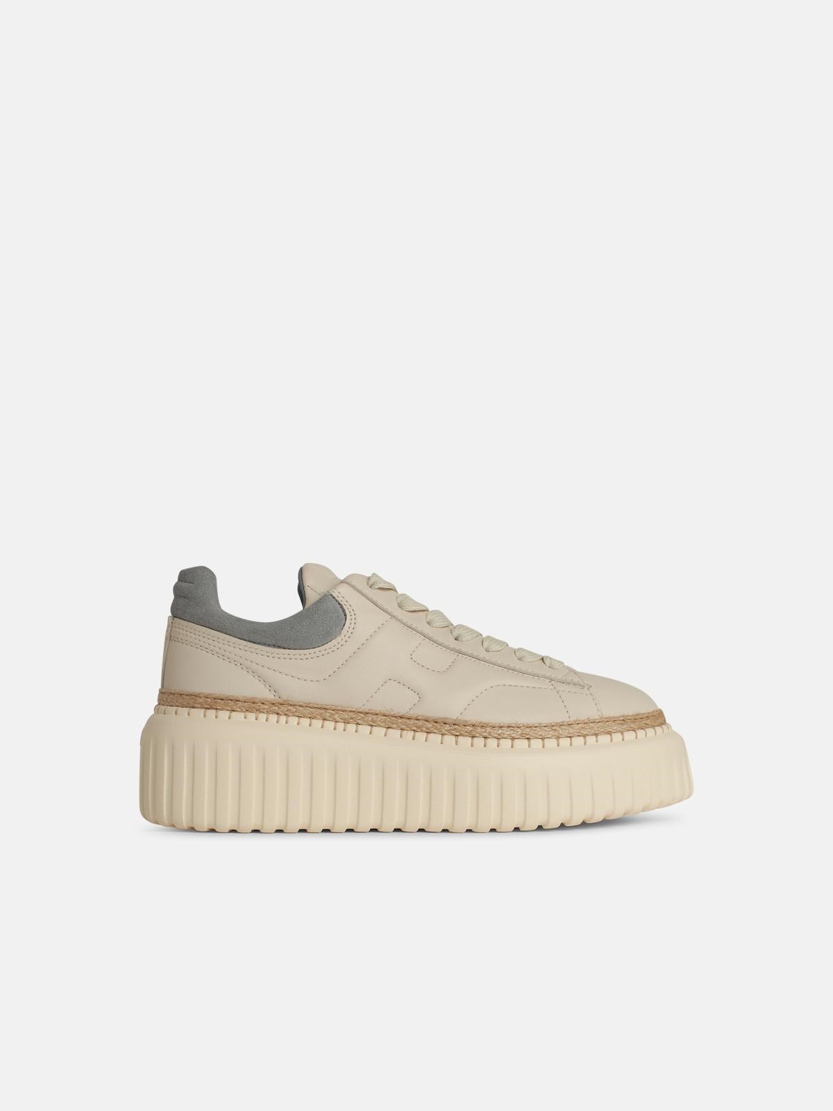 CREAM LEATHER H STRIPES H6' SNEAKERS - 1
