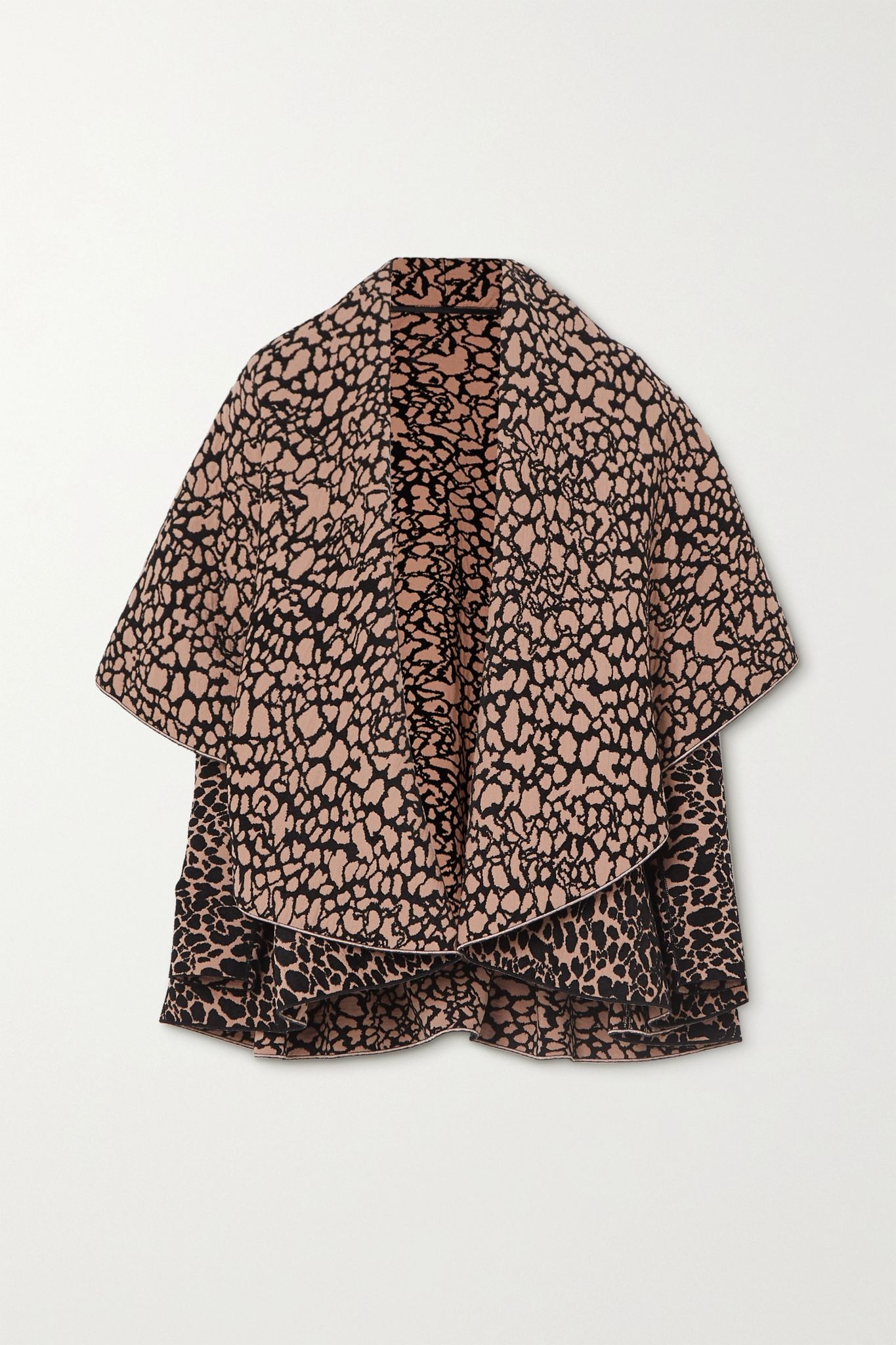 Draped leopard jacquard-knit jacket - 1