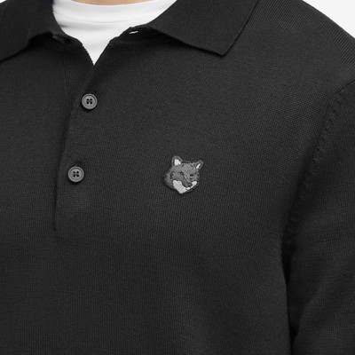 Maison Kitsuné Maison Kitsune Bold Fox Head Patch Knitted Polo Shirt outlook