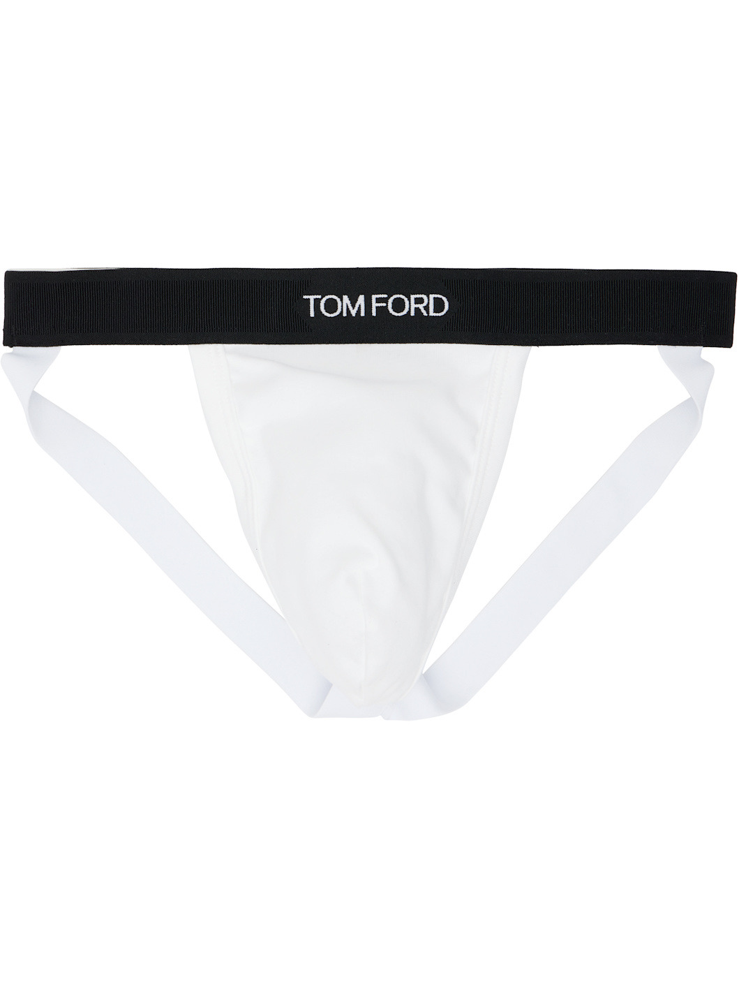 White Cotton Jock Strap - 1