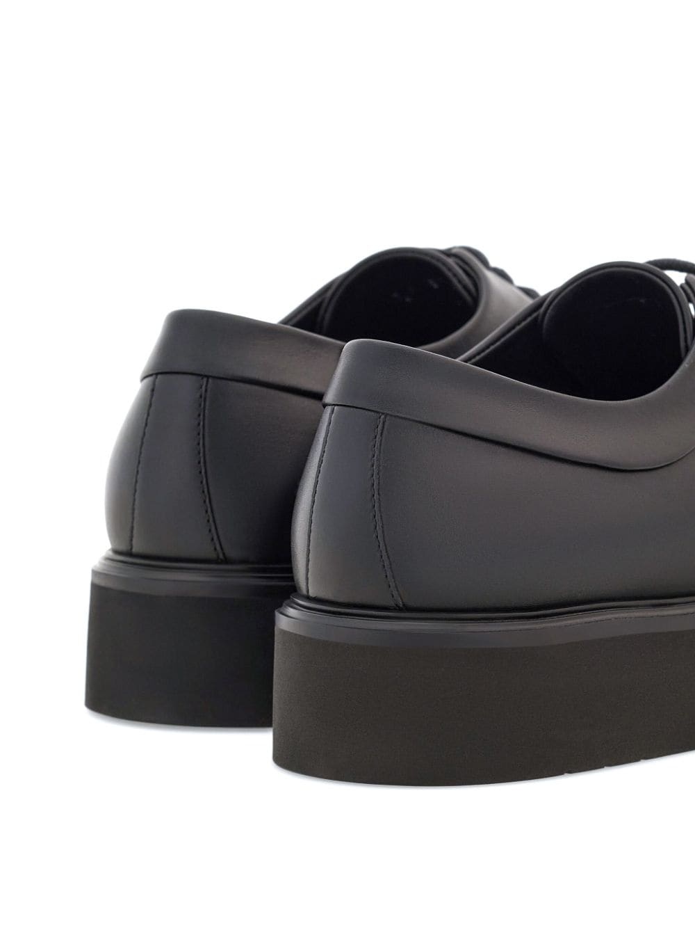 logo-debossed leather Derby shoes - 3