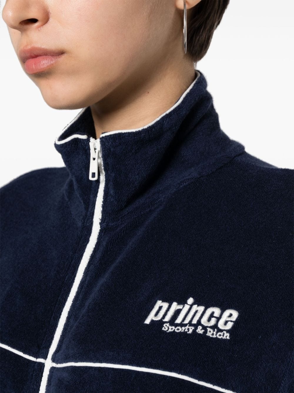 logo-embroidered zip-up sweatshirt - 5