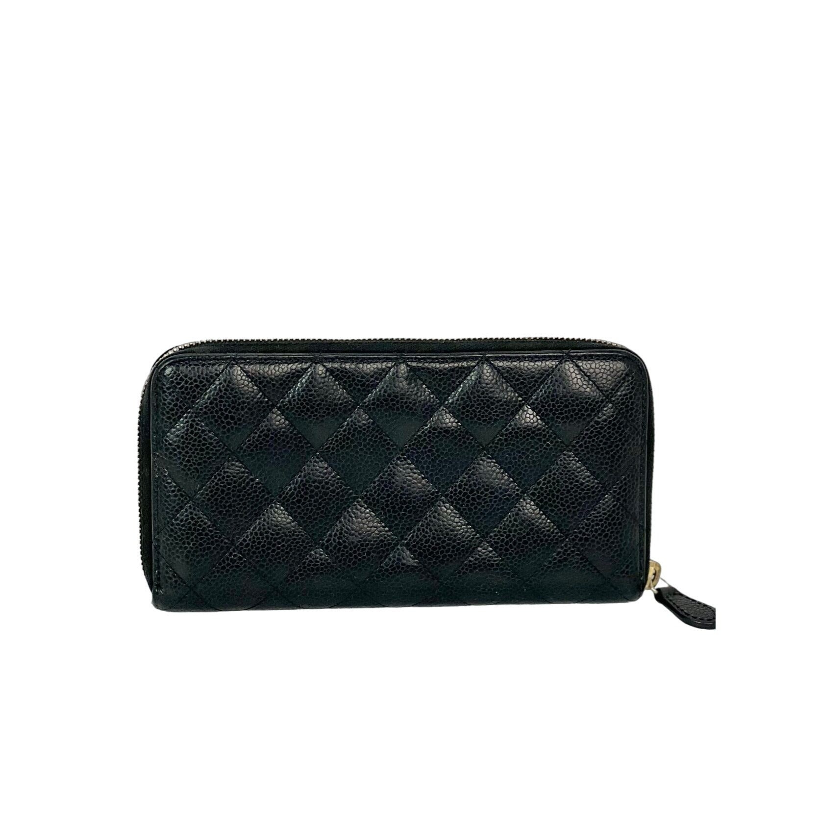Chanel Caviar Quilted Large Gusset  Zip Around Black Wallet - 2