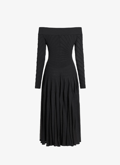 Alaïa OFF-SHOULDER SCULPTING KNIT DRESS outlook