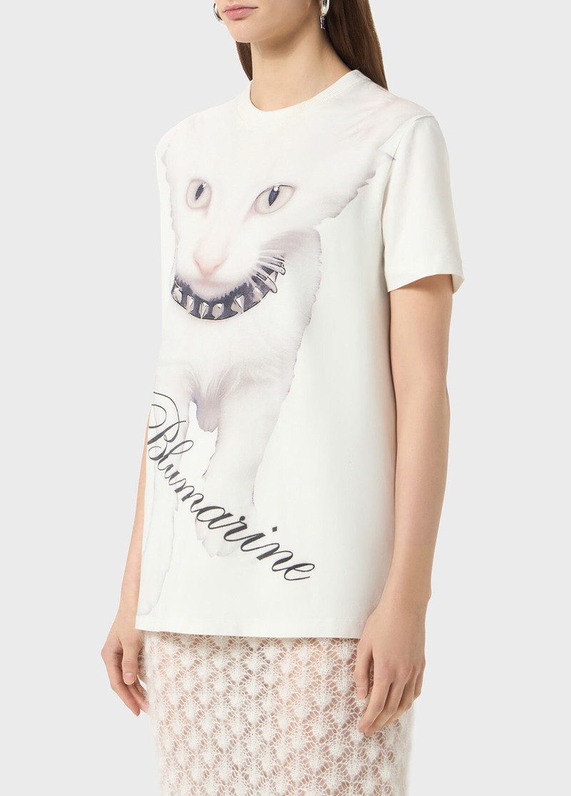 JERSEY T-SHIRT WITH KITTEN PRINT AND LOGO 4