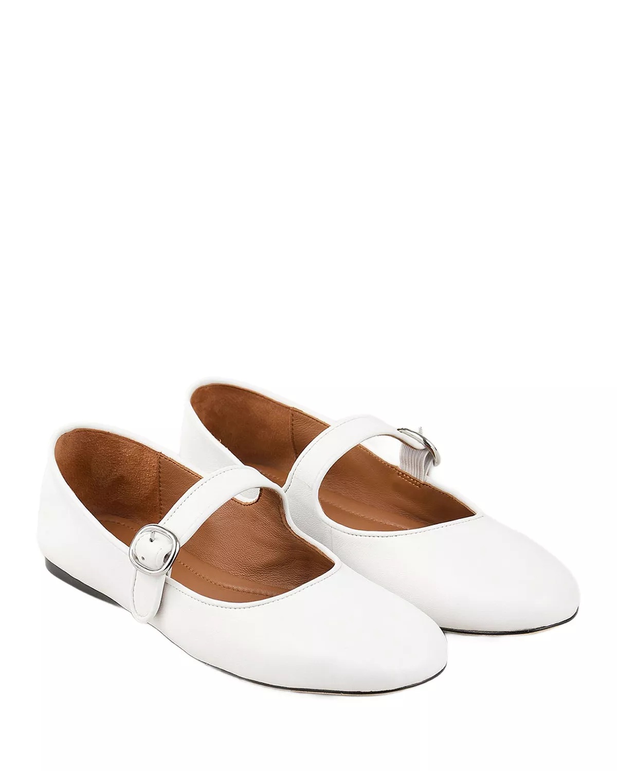 Women's Shiny Leather Ballet Flats - 2