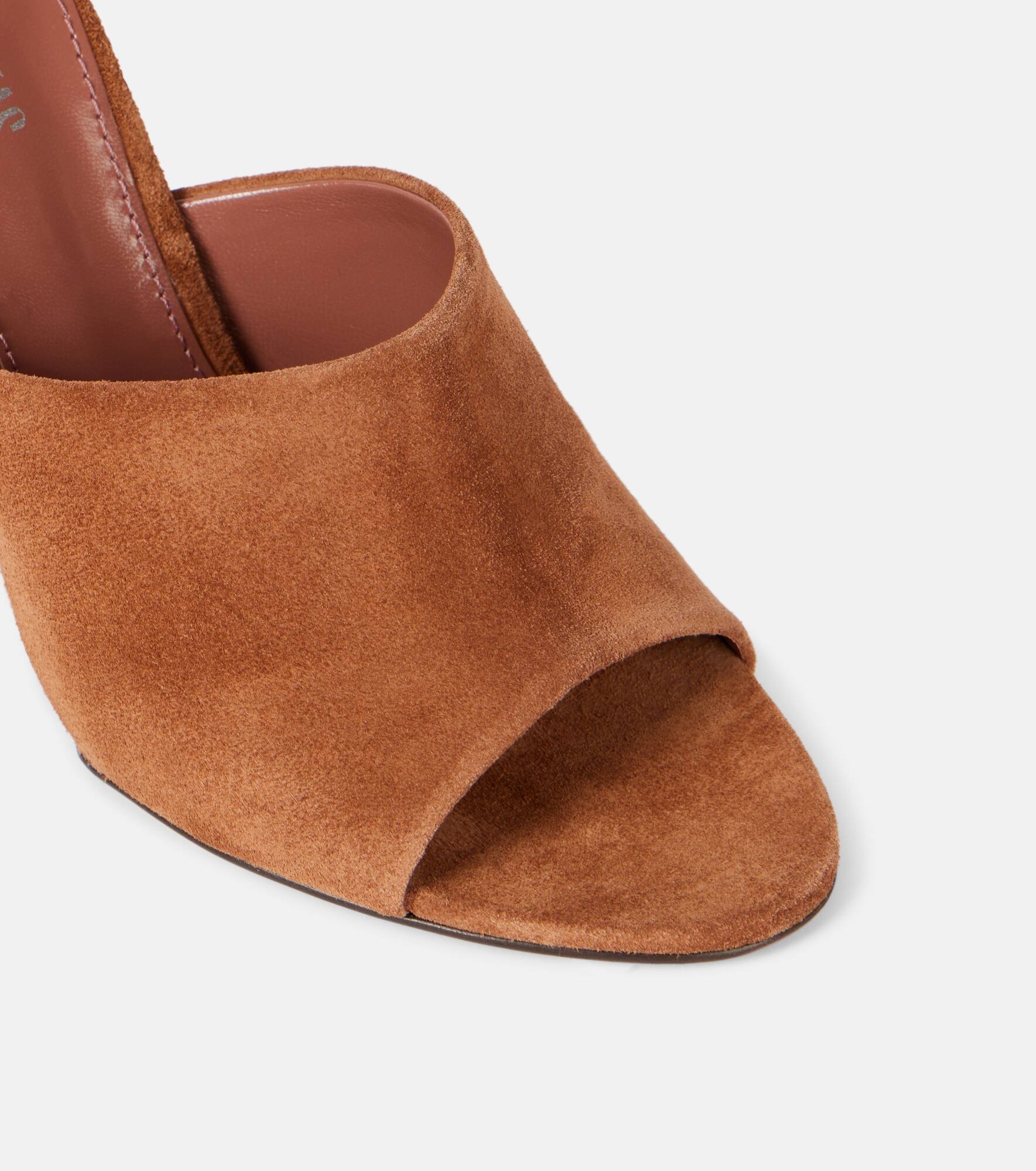 Nina suede wedge mules - 5