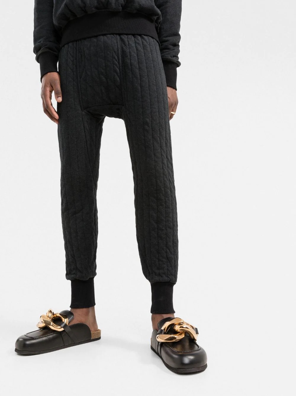 Animal-patch panelled slim trousers - 3