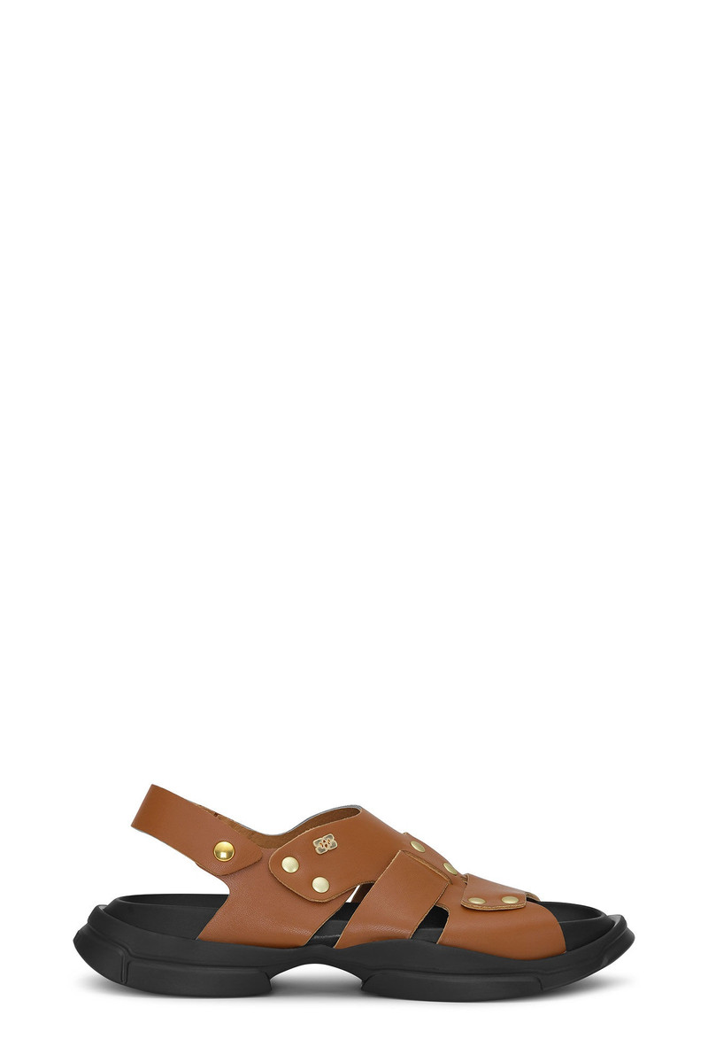 BROWN LIGHT WEIGHT EVA ASYMMETRICAL SANDALS 1